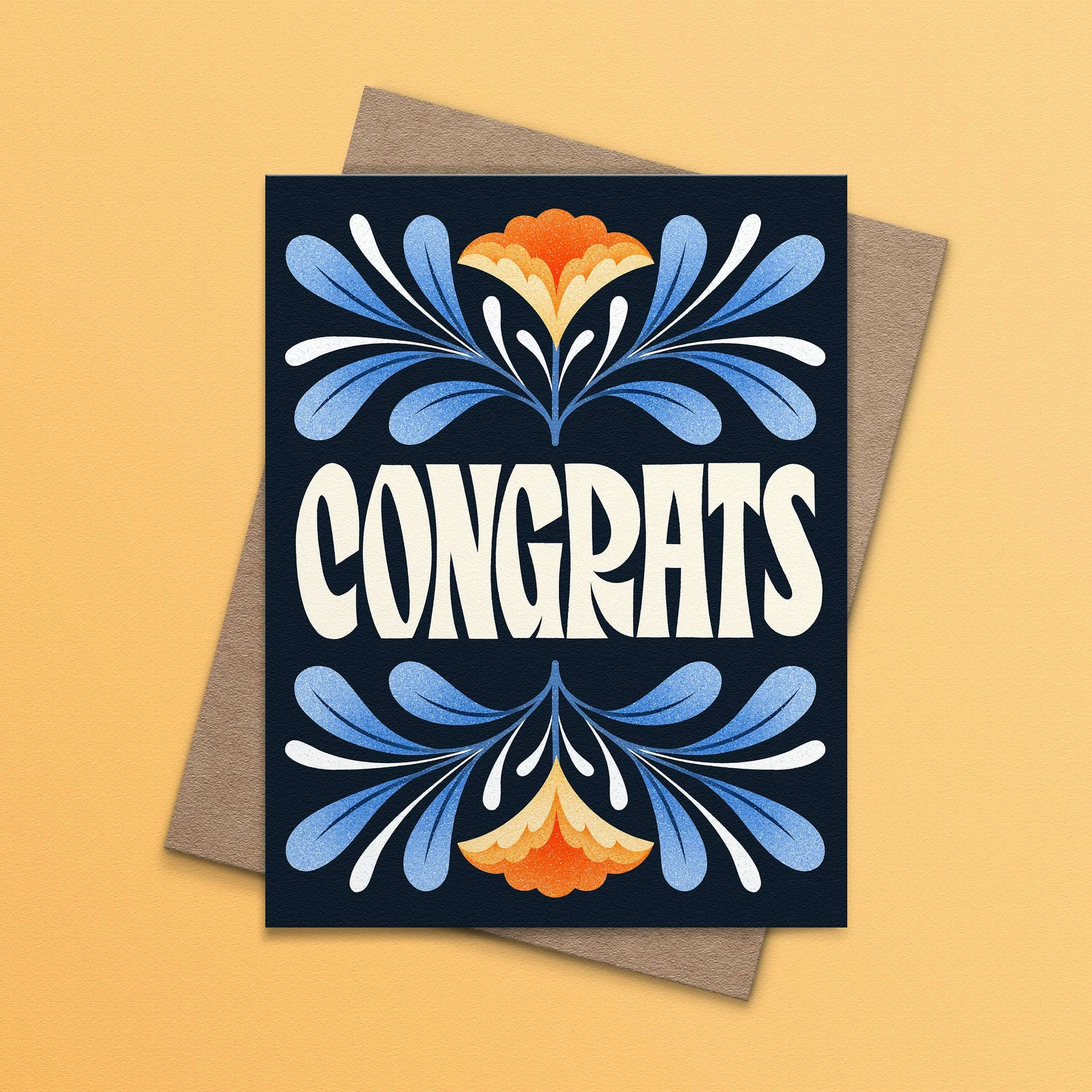 Congrats Floral Orange Card