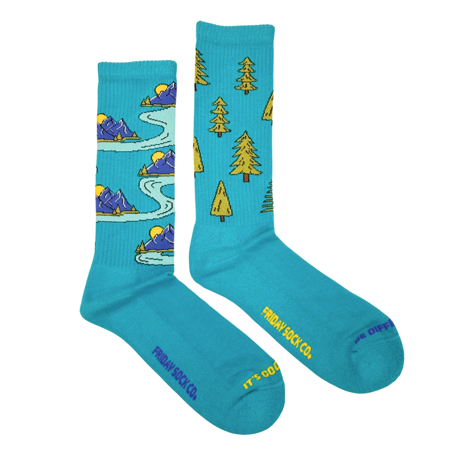 Friday Socks Co. - Mountain & Trees Comic Athletic Socks