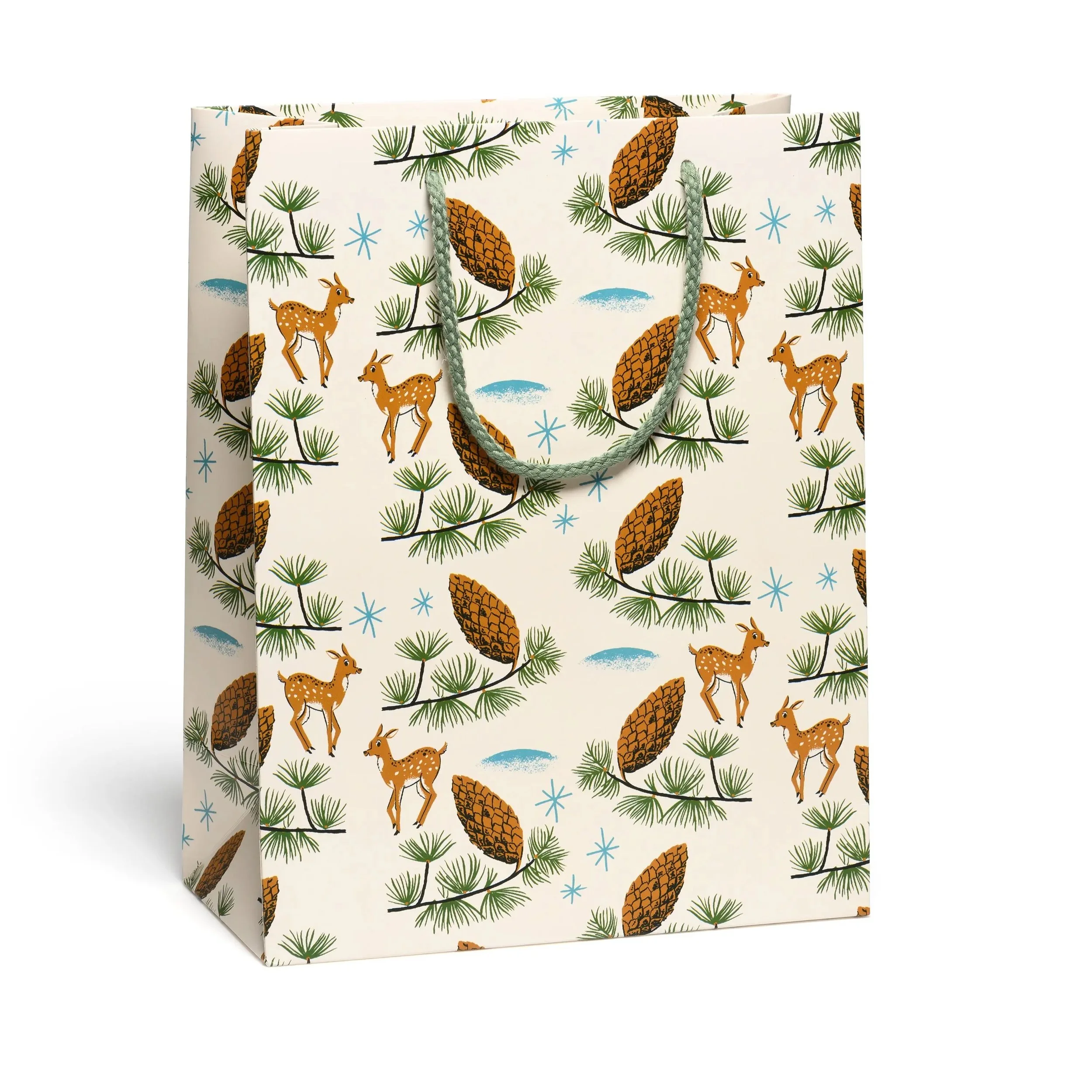 Deer and Pine Cones Gift Bag