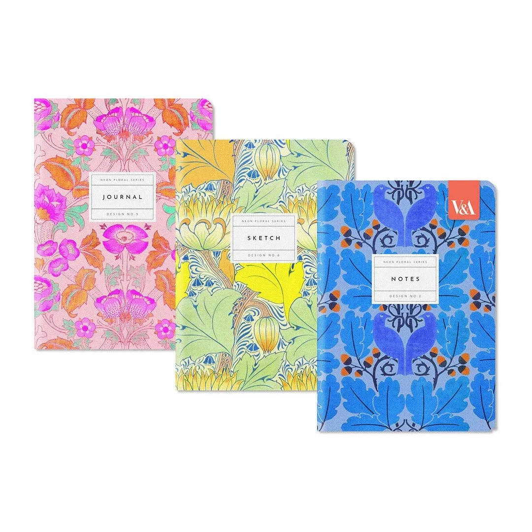 Neon Floral | 3 Pack of A5 Notebooks