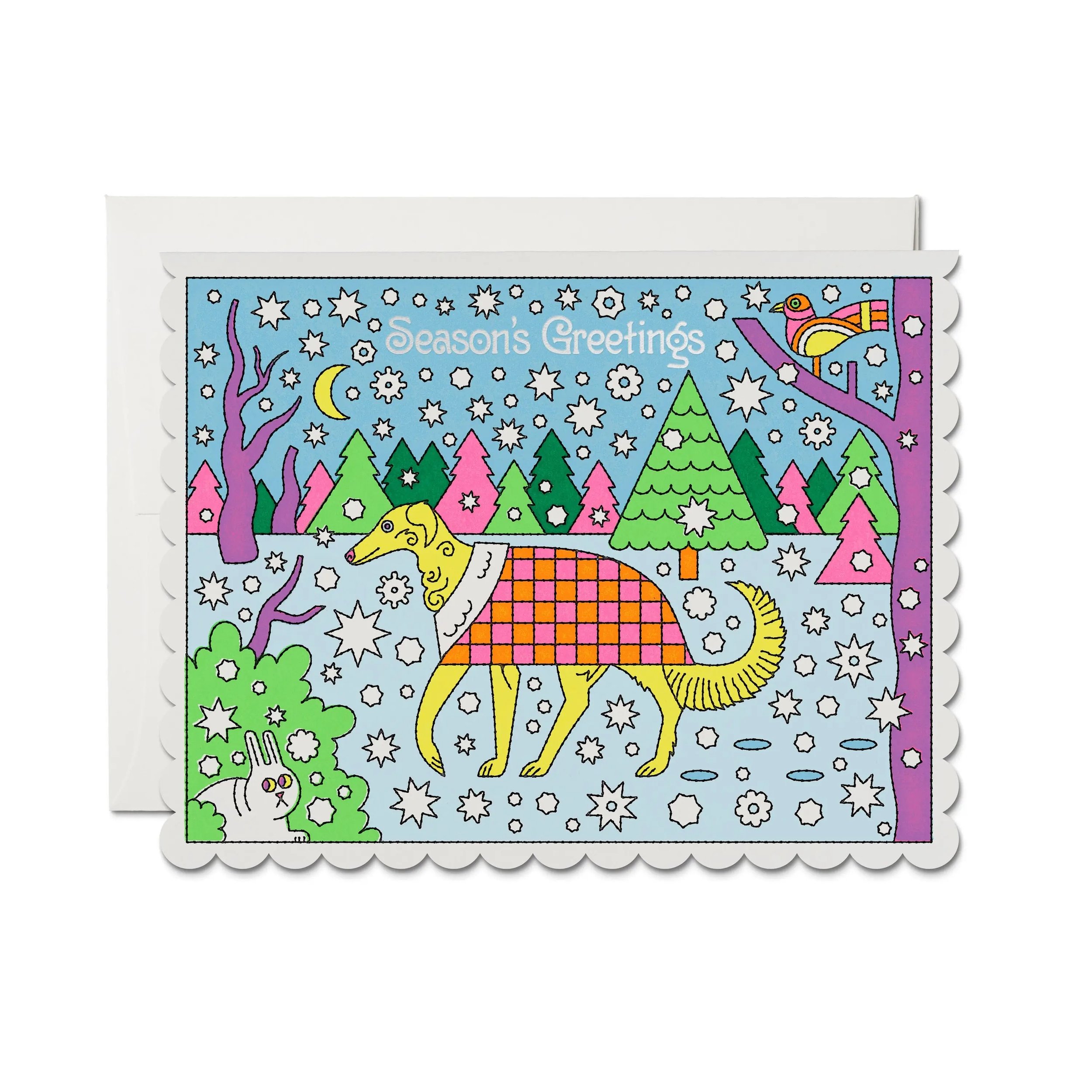 Cozy Pup Seasons Greetings Card