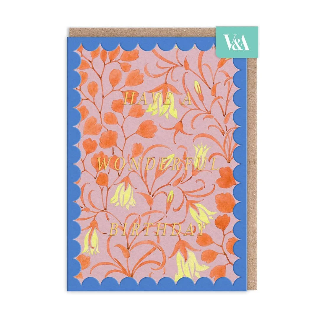 Scalloped Light Yellow Flower Birthday Card