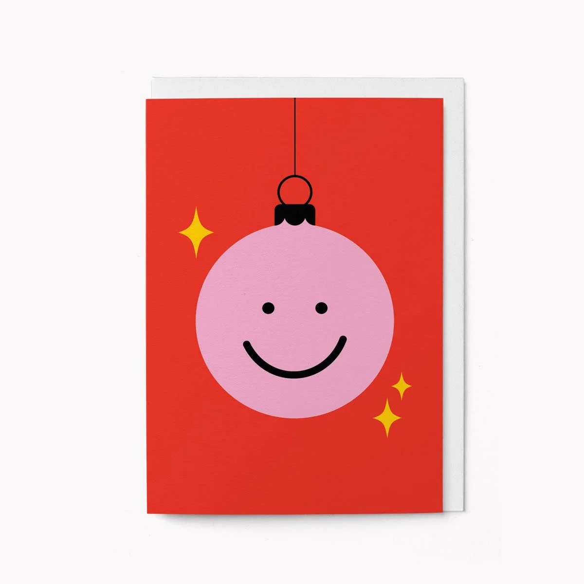 Smiley Christmas Bauble Card