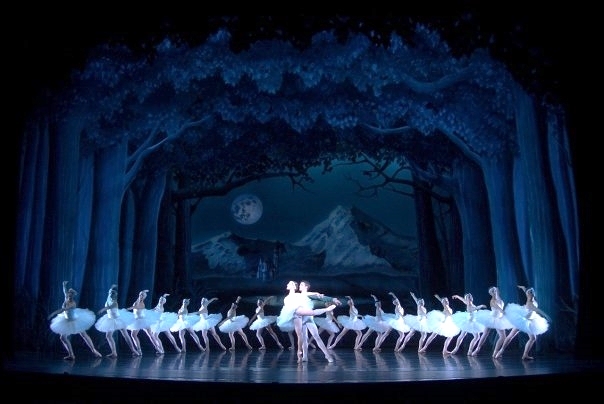Scenic drops for Swan Lake at UNCSA. Painted under charge artist Carly Todd. Set Design by Dwayne Burgess.