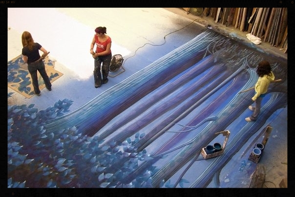 Scenic drops for Swan Lake at UNCSA. Painted under charge artist Carly Todd. Set Design by Dwayne Burgess.