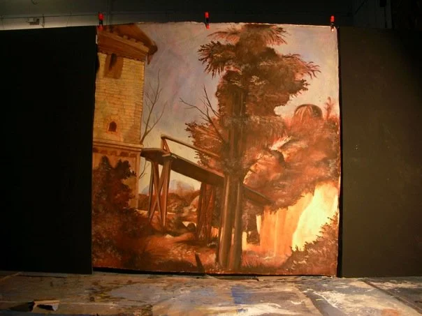 Transluscent “Italian Landscape” class project painting at UNCSA.