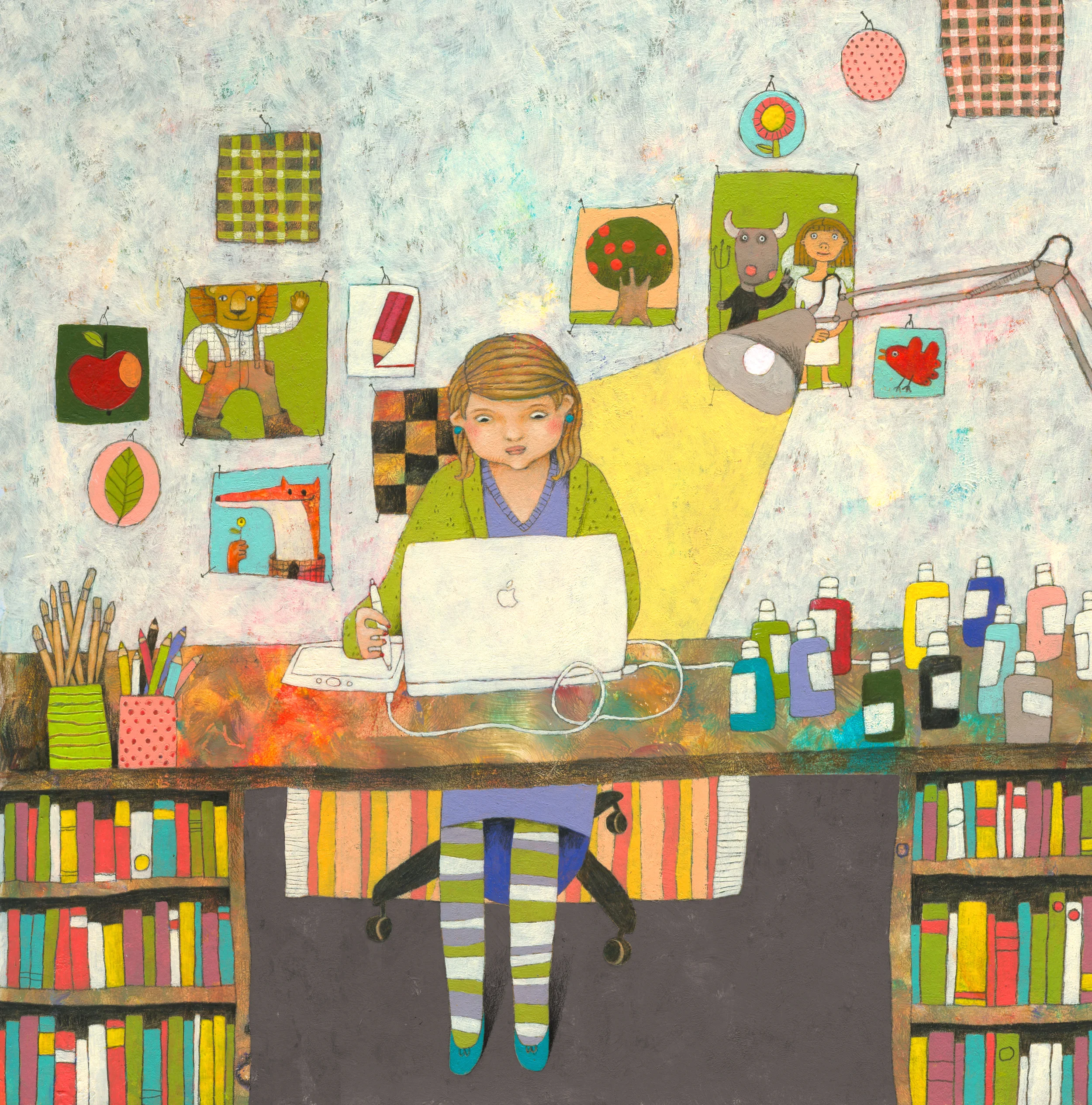 self portrait / io-sketchbook / illustration organisation 2009
