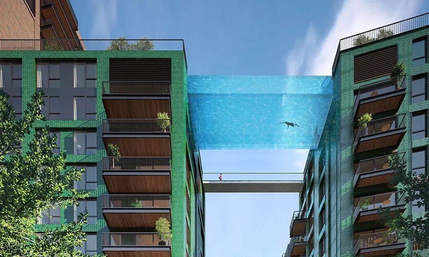 Would You Swim in the World’s First Glass-Bottom Sky Pool?