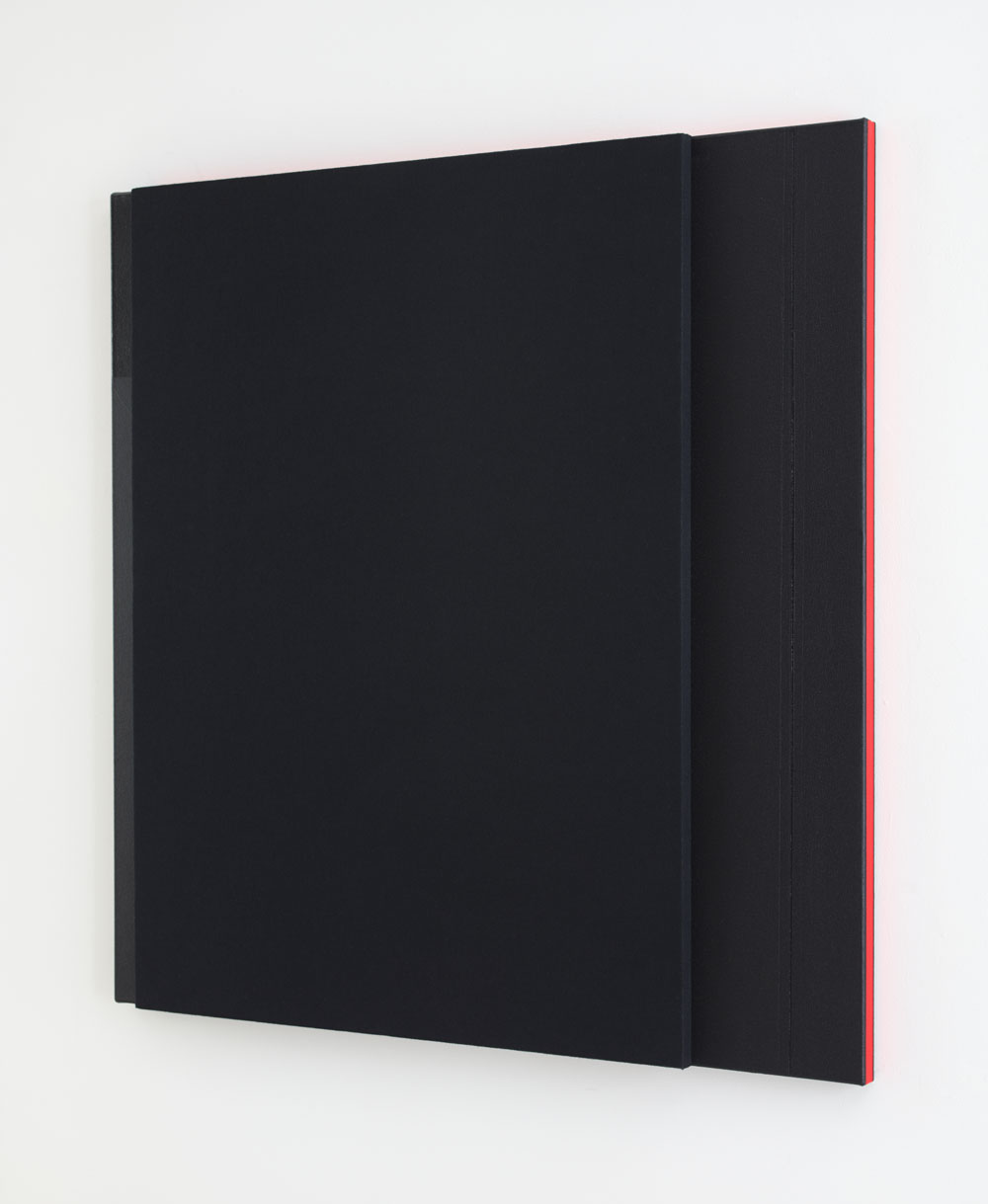  Deep Tone with Bold Double Bar Line, 2014 --Acoustic absorber panel and acrylic paint on canvas 48 x 48 inches 