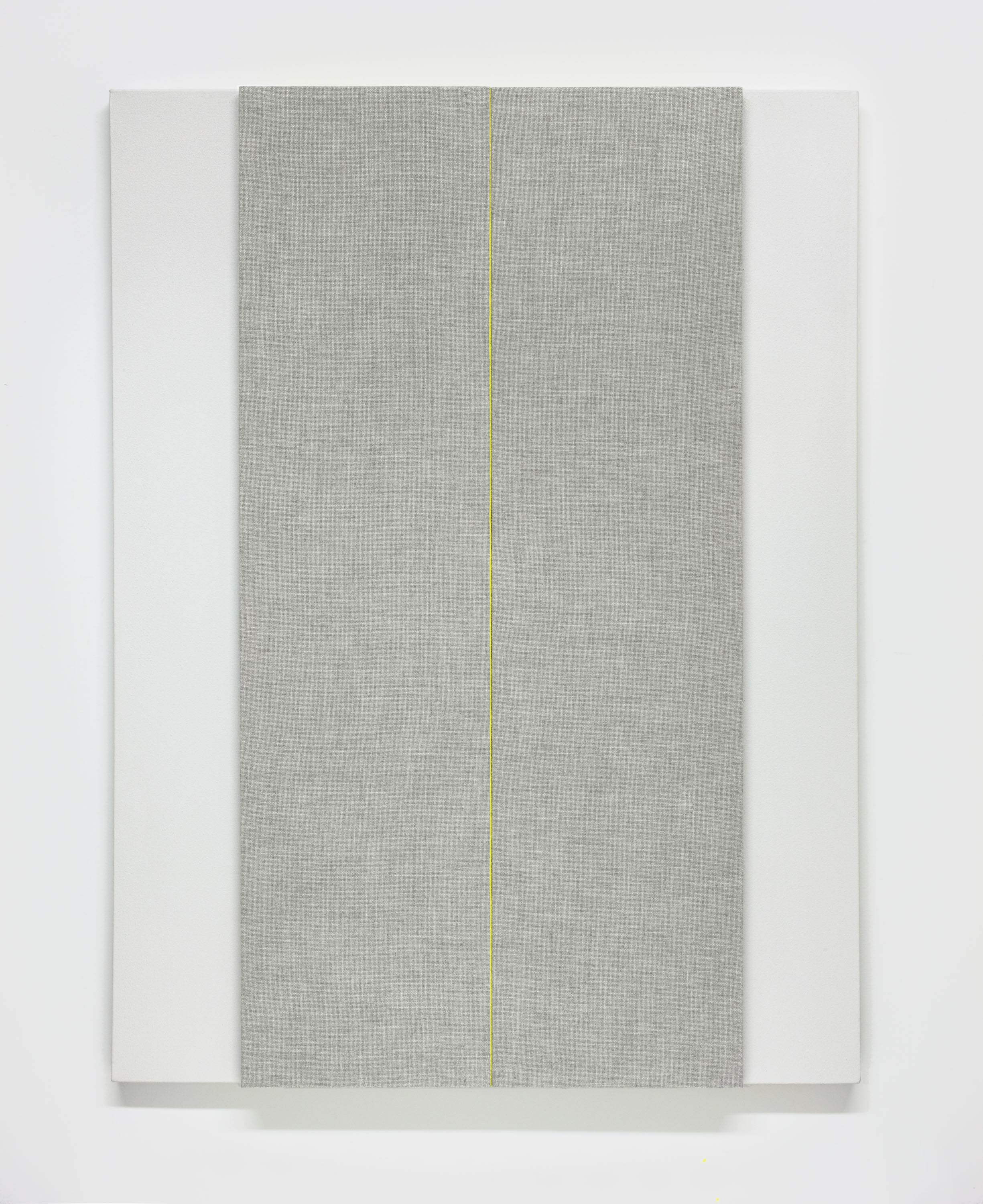  Light Gray with Middle C (variation #2)--&nbsp;Acoustic absorber panel and acrylic paint on canvas, 36 x 48 inches, 2013. 