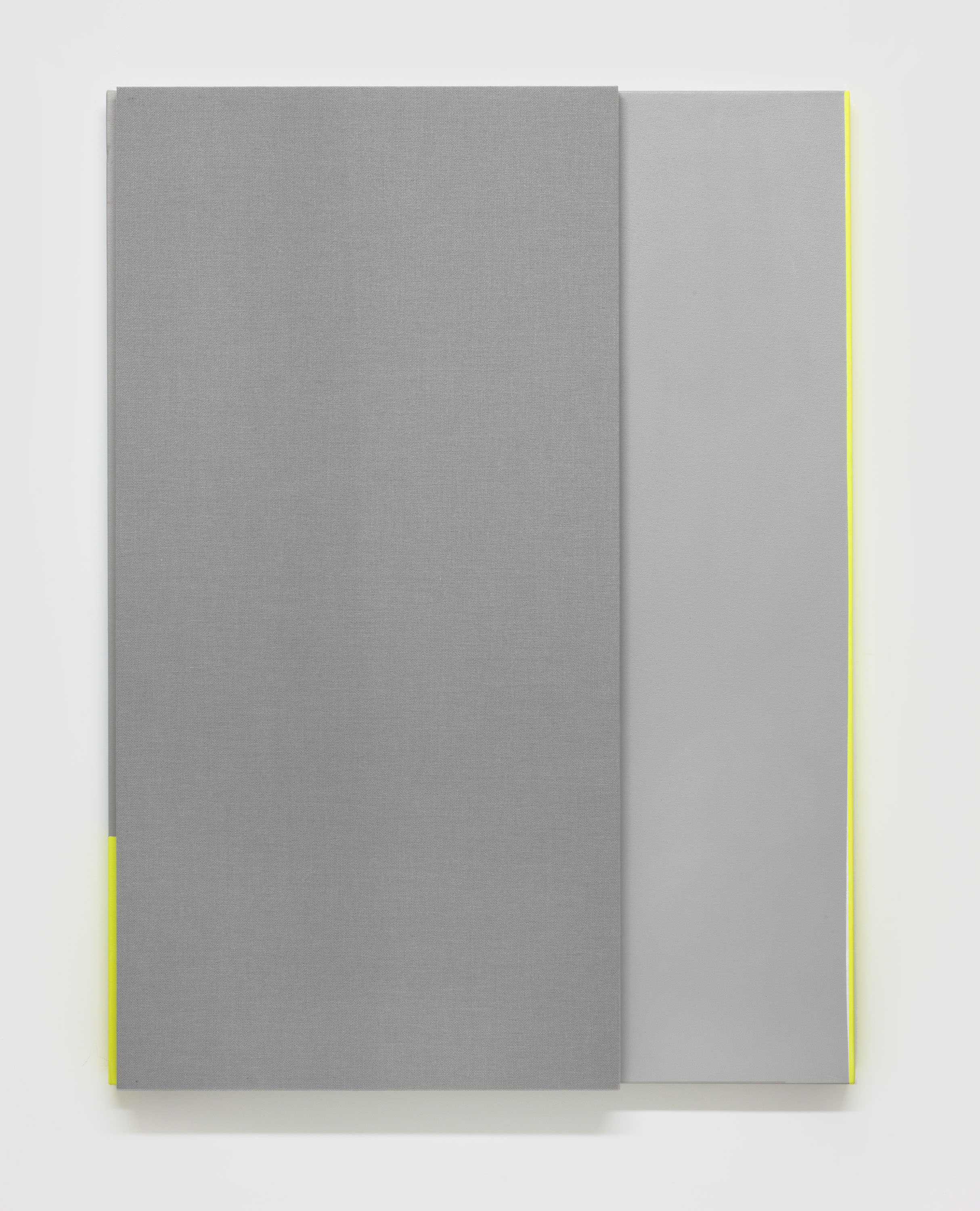  Soft Gray Tone with Reverberation #2 --&nbsp;Acoustic absorber panel and acrylic paint on canvas, 36 x 48 inches each, 2013. 