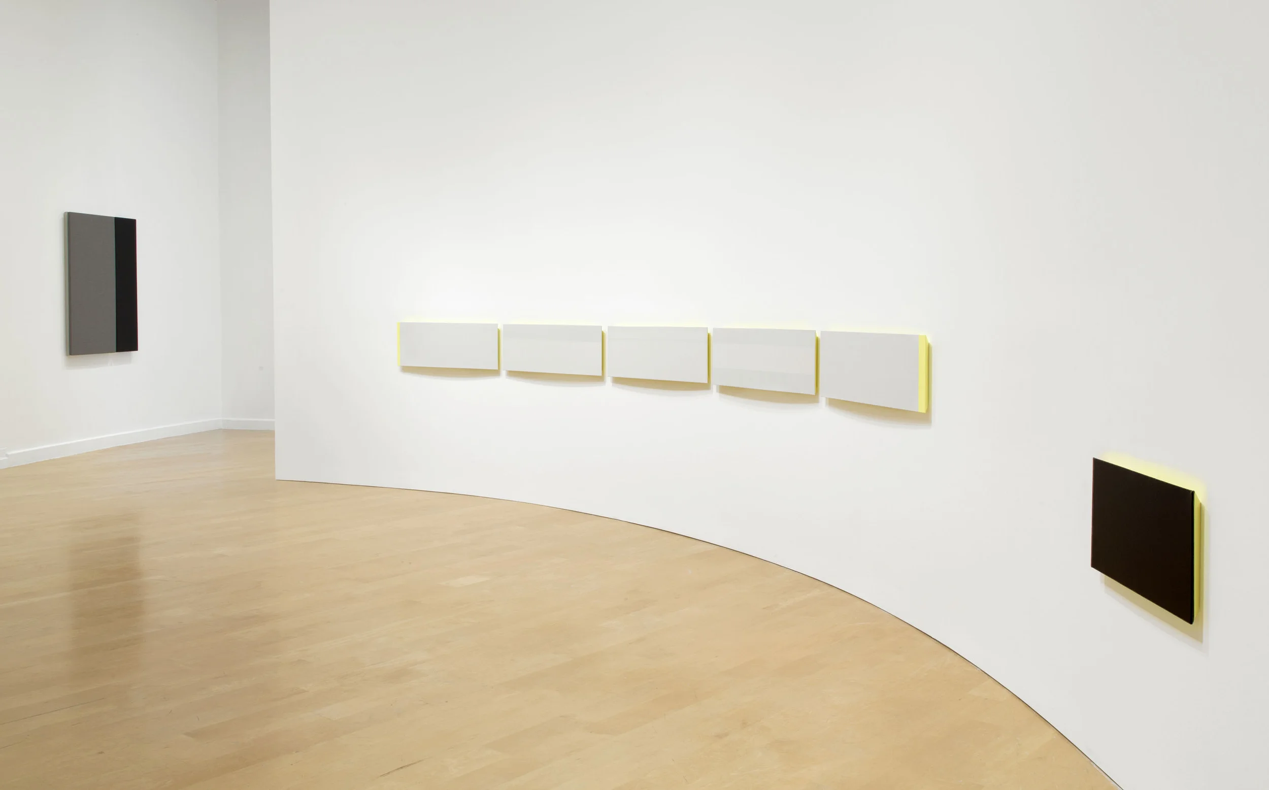 “Score for Six Measures with Subtone” -- Acrylic on canvas, 12 x 24 in and 12 x 36 inches, 2013.