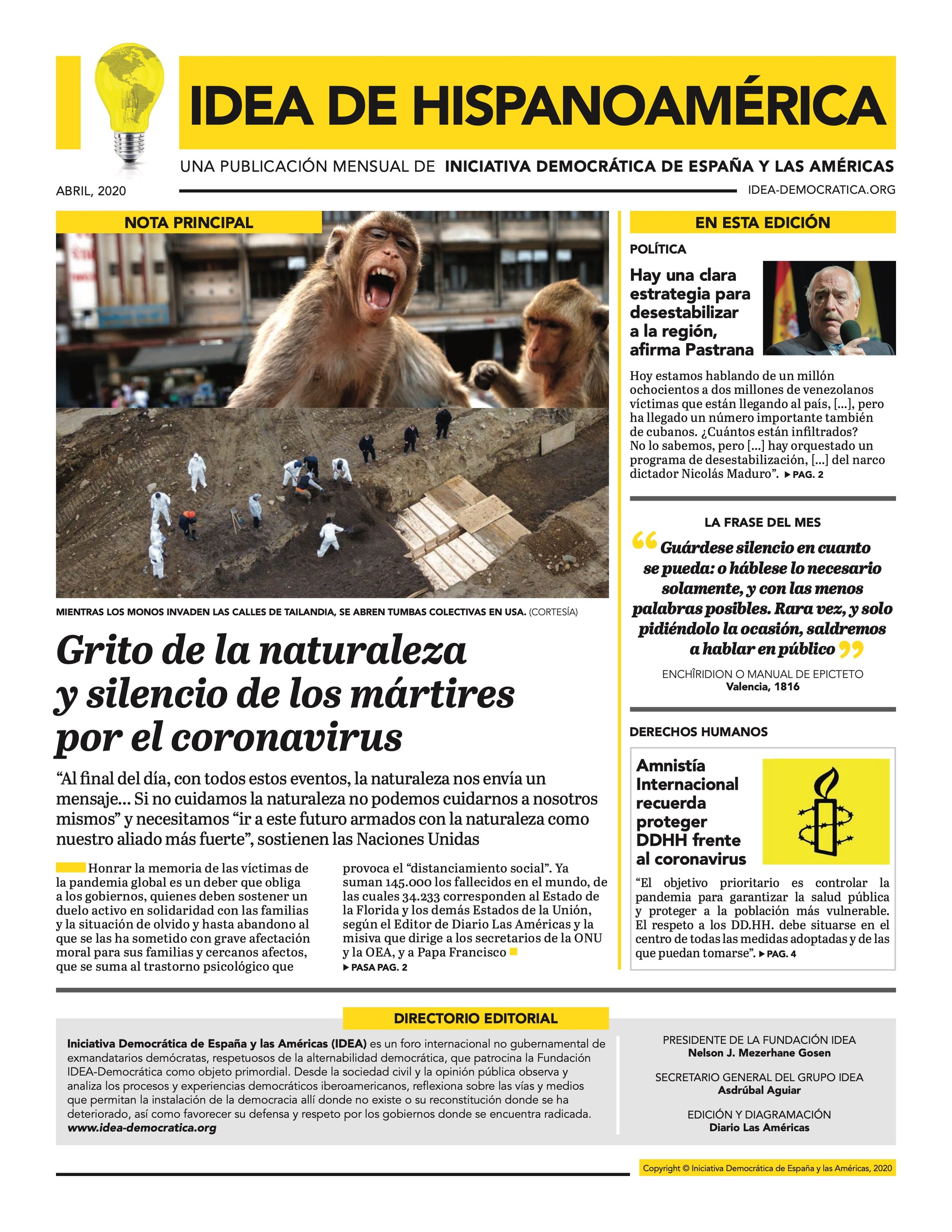 Grito de la naturaleza y silencio de los mártires por el coronavirus