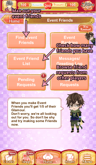 As chibi Sasuke says, one-fifth of the personal glamour that your event friends earn is added to your Total Glamour.