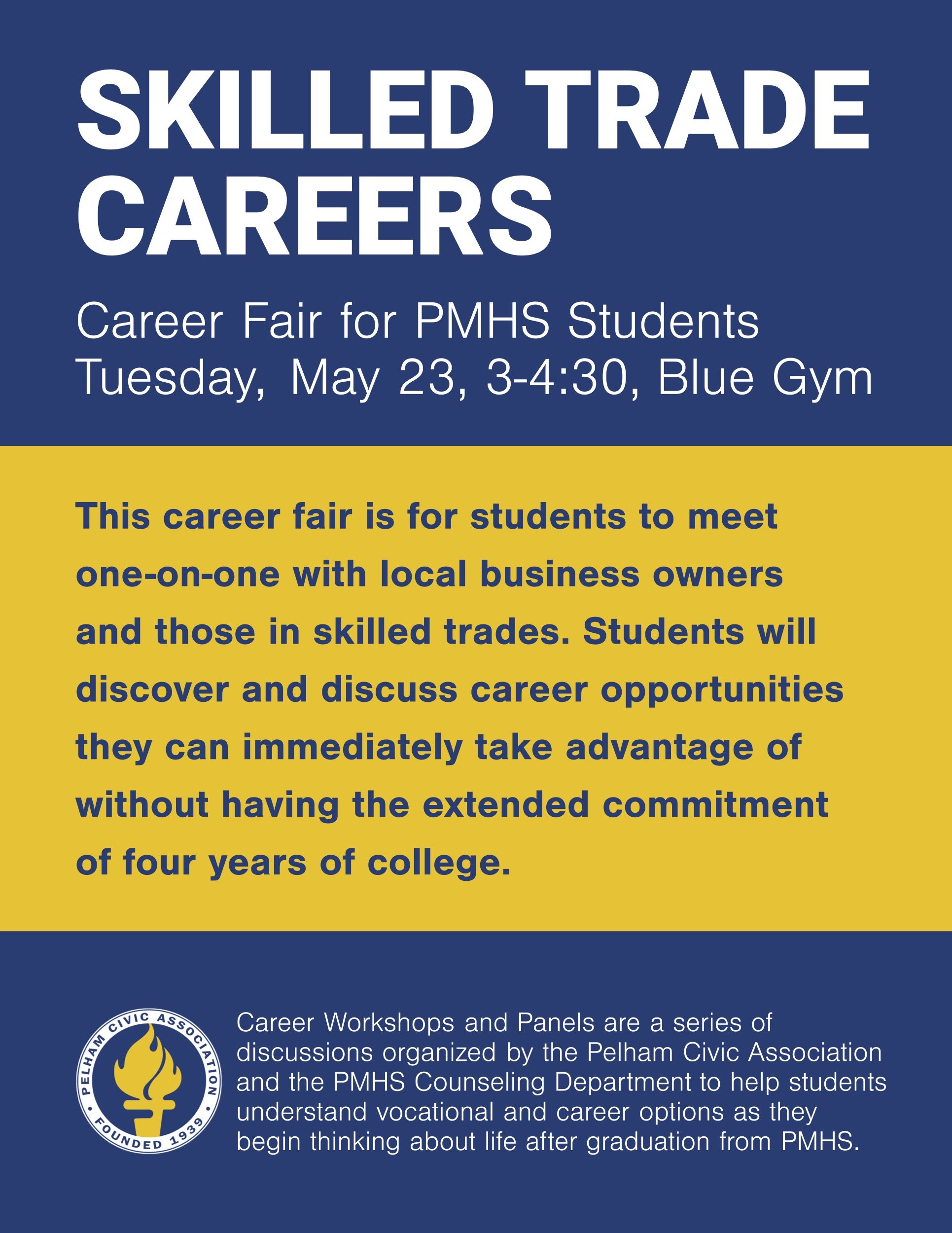 Flyer for Skilled Trade Careers Workshop