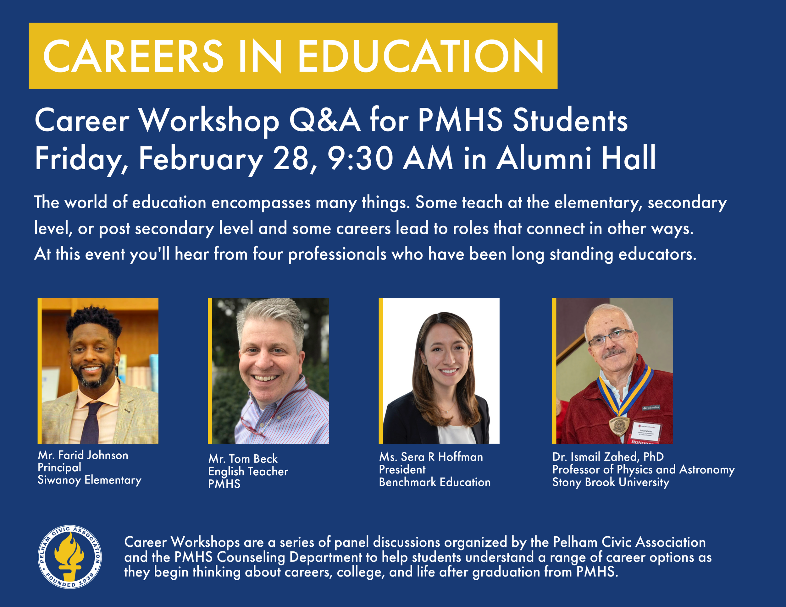 Flyer for Education Career Panel
