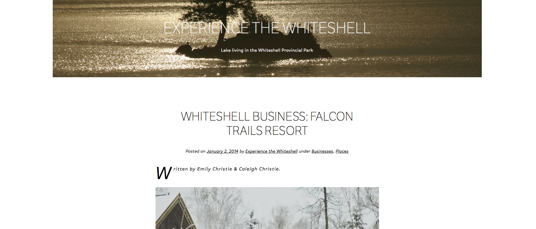 Falcon Trails feature in Experience the Whiteshell travel blog