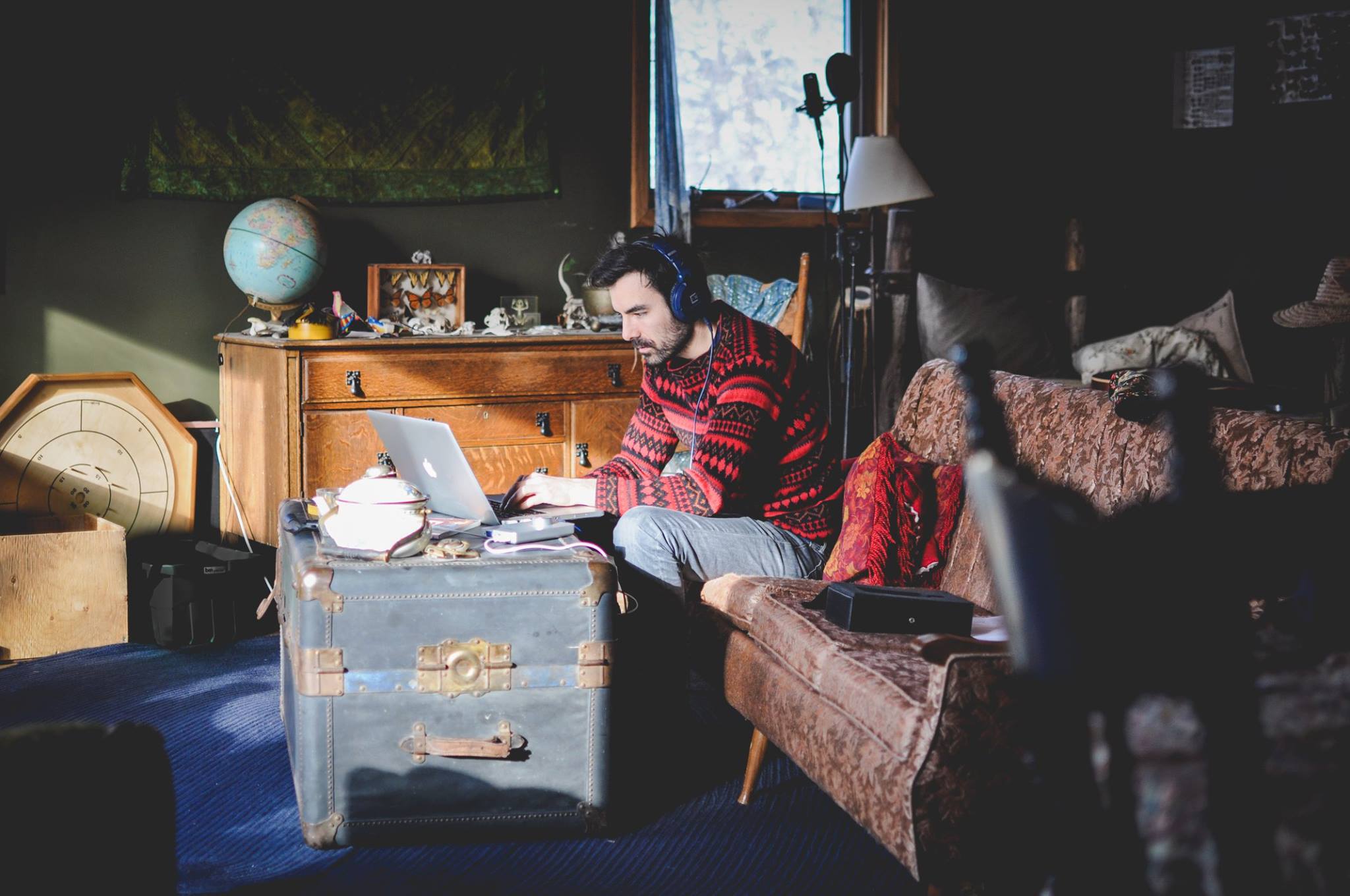 Here's Lyndon enjoying getting some work done at the lake. Photo by Emily Christie .