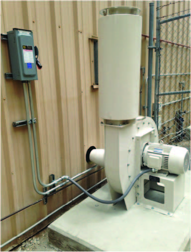 Blower located outside