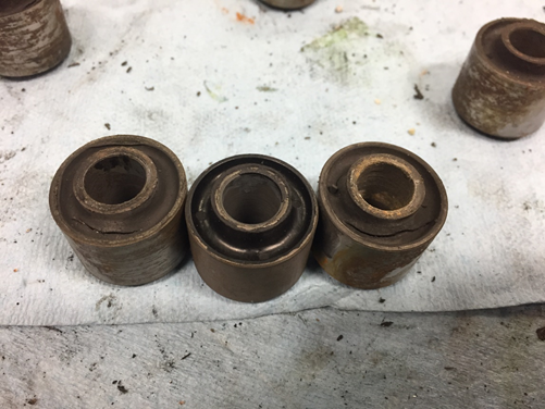 Worn Slip-Table Guidance Bushings: