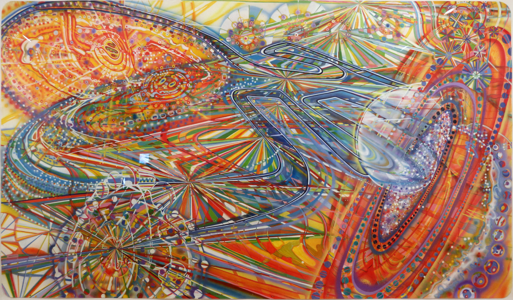   Ati Maier   Possibility of Perception,  2011 ink and airbrush on paper 52 x 94 inches 