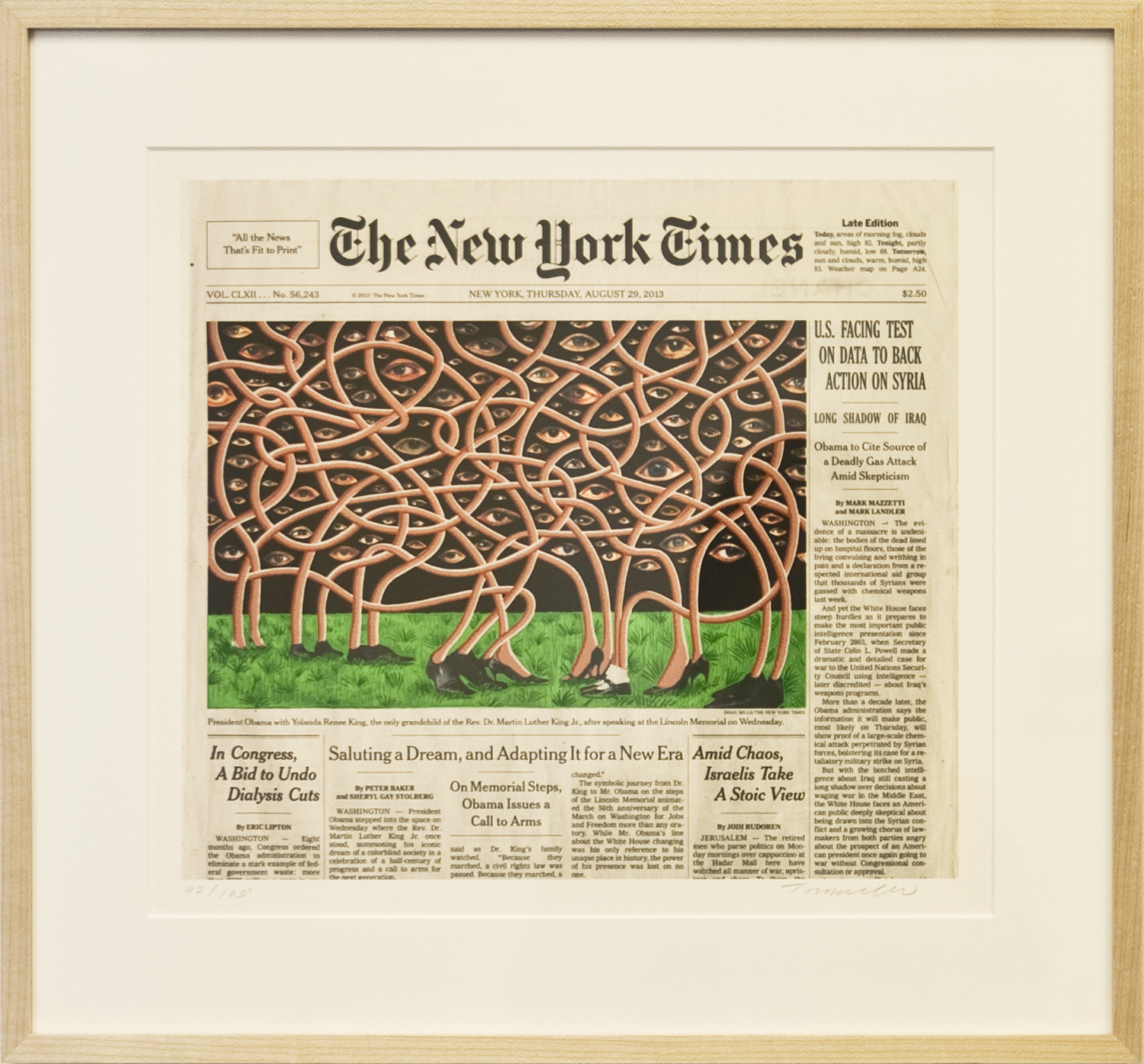   Fred Tomaselli   August 29, 2013 , 2014 silkscreen on digital print 14 x 15 inches 