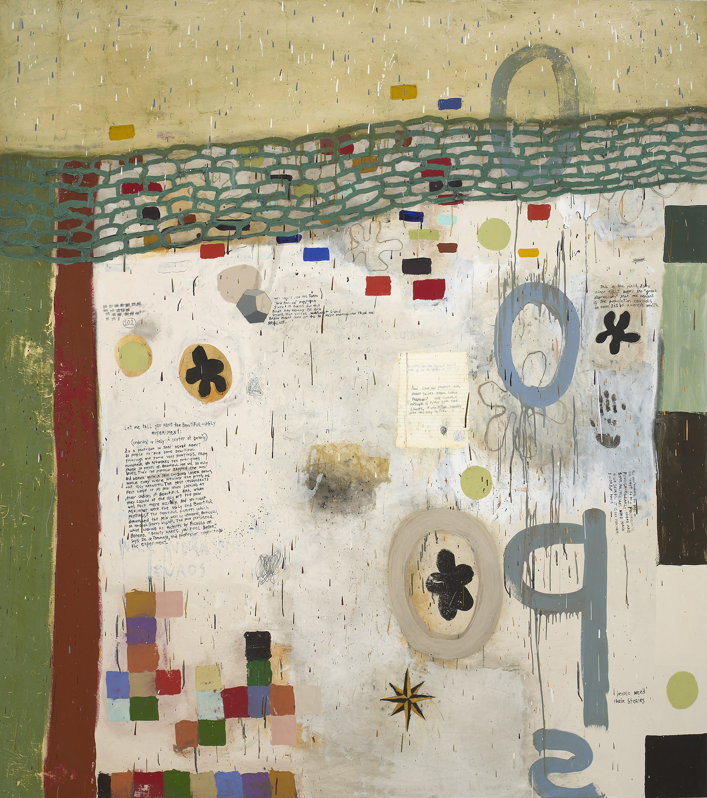   Squeak Carnwath   Beautiful Ugly , 2008 oil and alkyd on canvas over panel 90 x 80 inches 228.6 x 203.2 cm 