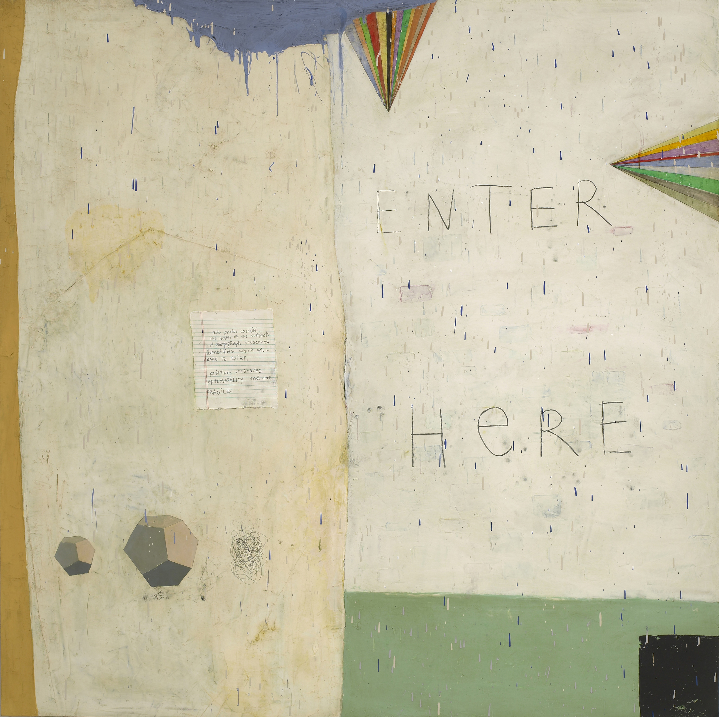   Squeak Carnwath   Beginner , 2008 oil and alkyd on canvas over panel 70 x 70 inches 177.8 x 177.8 cm 