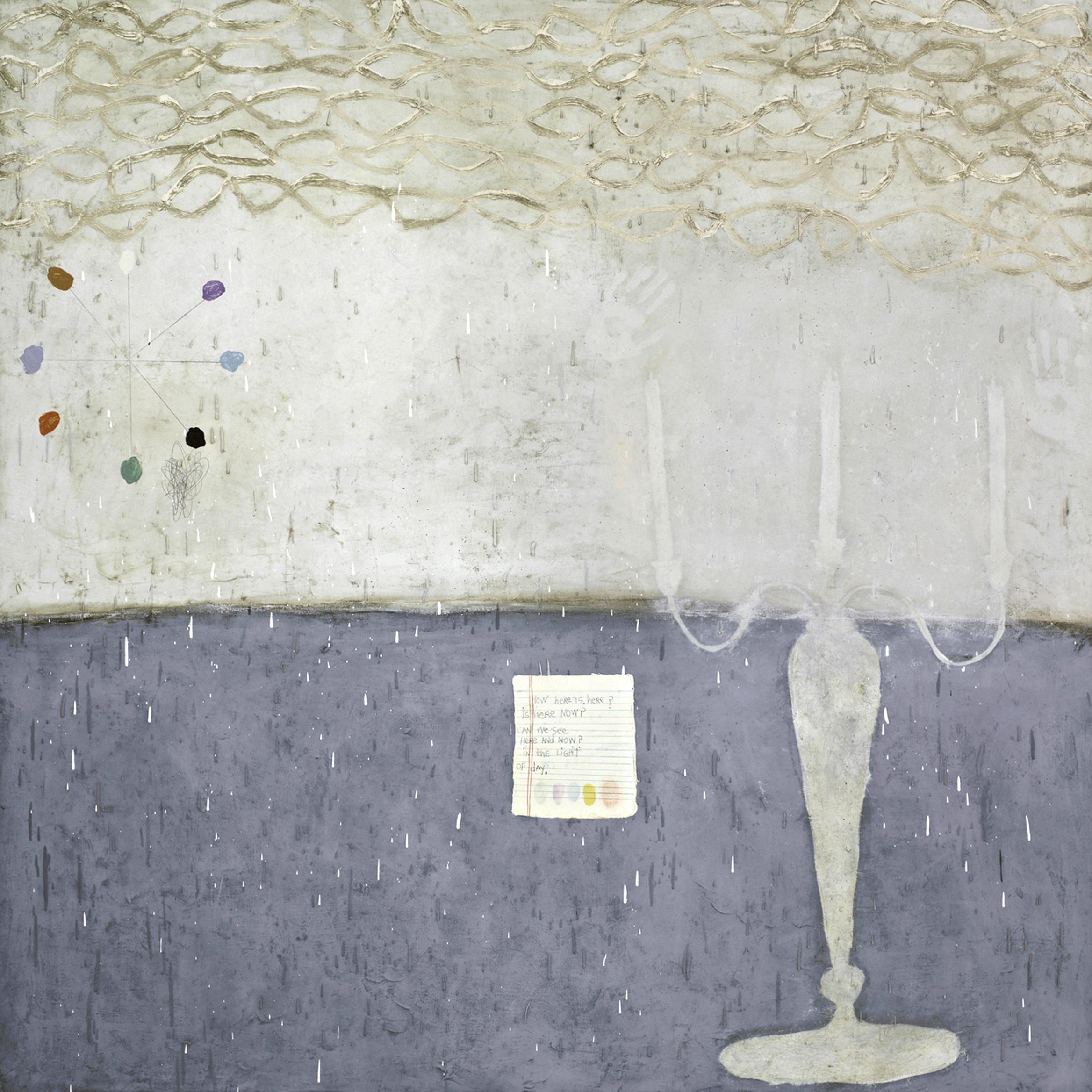   Squeak Carnwath   Here is Here , 2011 oil and alkyd on canvas over panel 70 x 70 inches 177.8 x 177.8 cm 