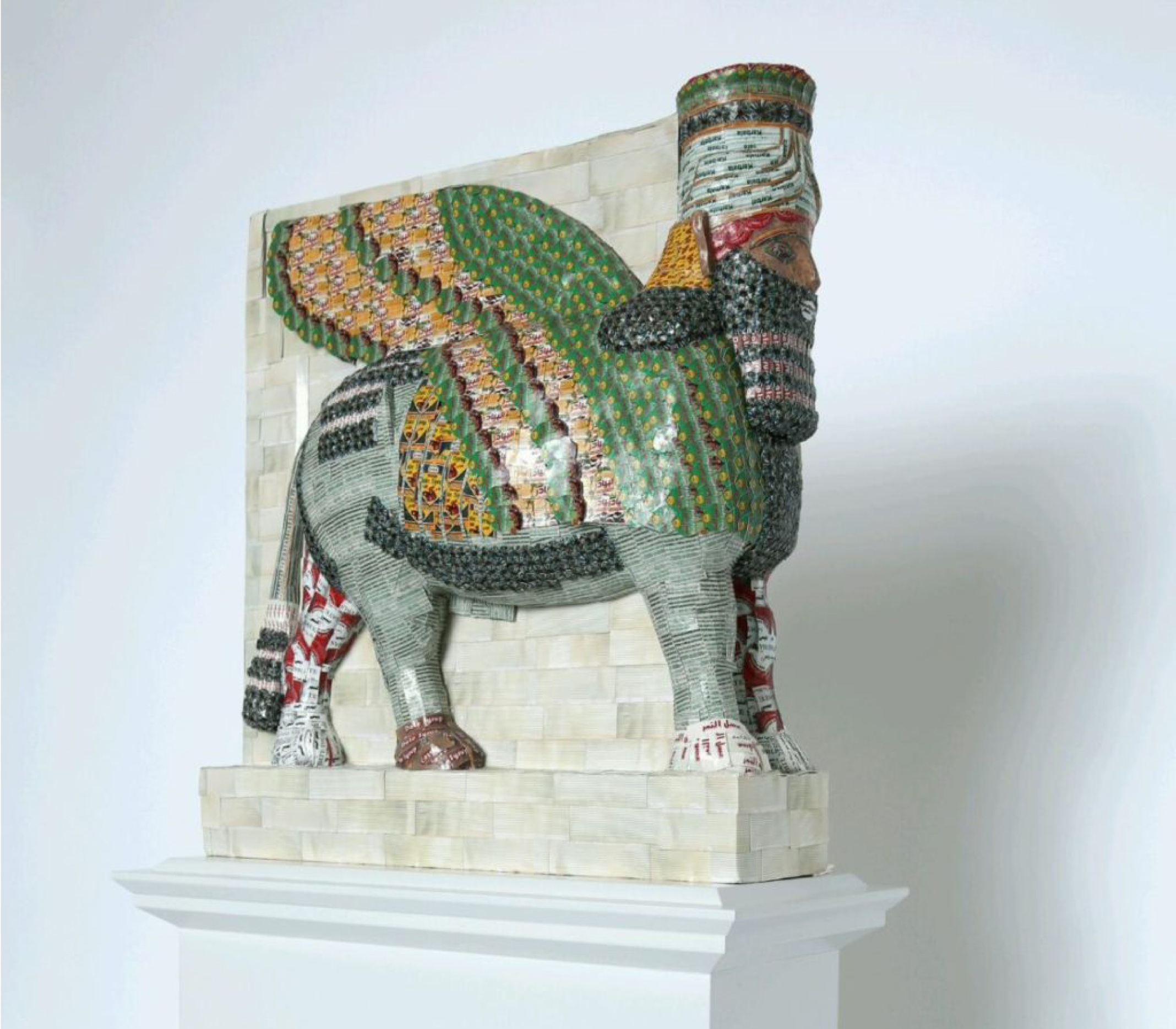 Michael Rakowitz, The Invisible Enemy Should Not Exist , 2016. A recreation of the Lamassu, a winged bull and protective deity, which was destroyed by ISIS in 2015. Photo: James O. Jenkins, courtesy of the artist.