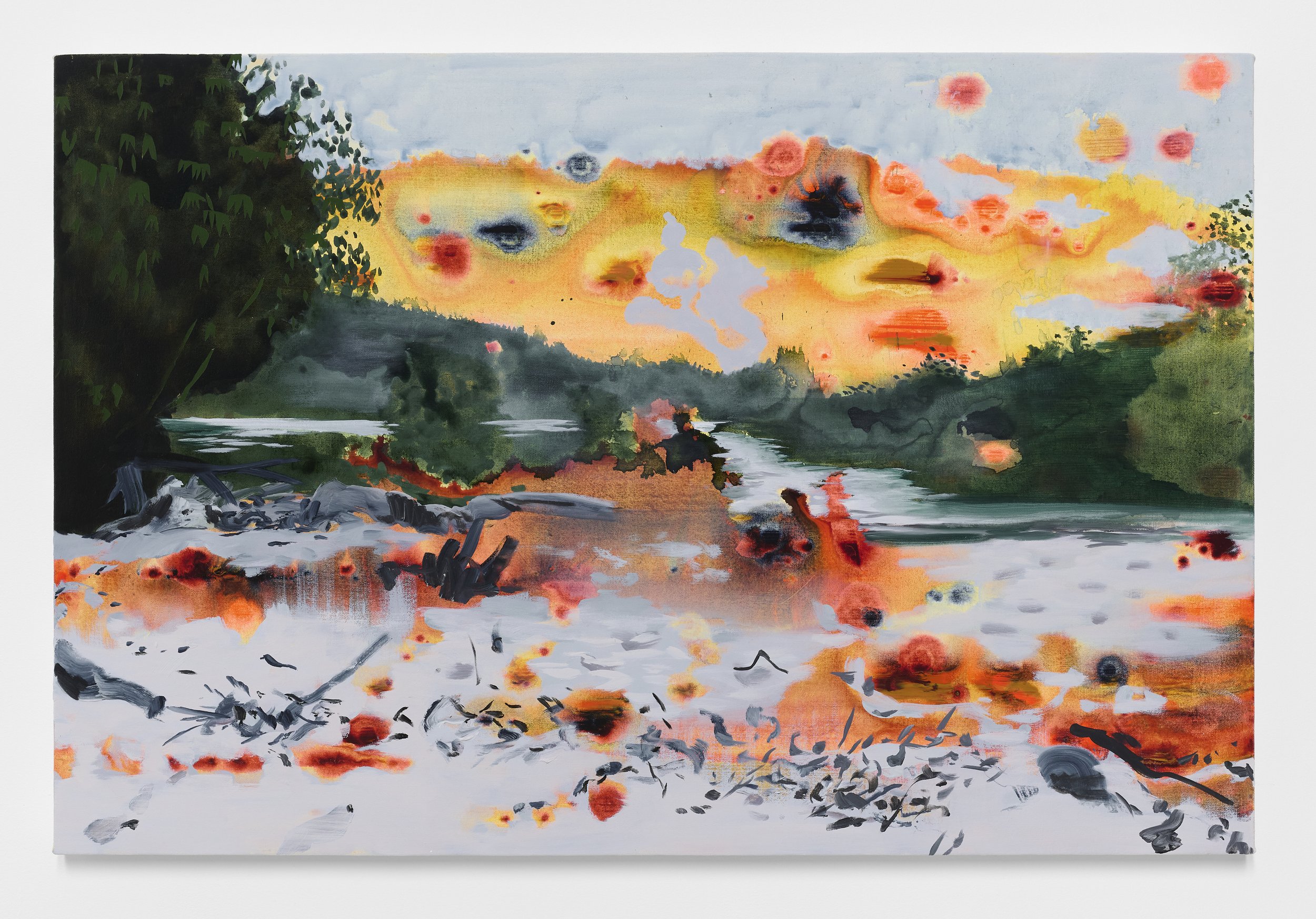   Eva Struble,   Deorbit , 2024. Oil and acrylic on canvas, 24 x 36 in. 
