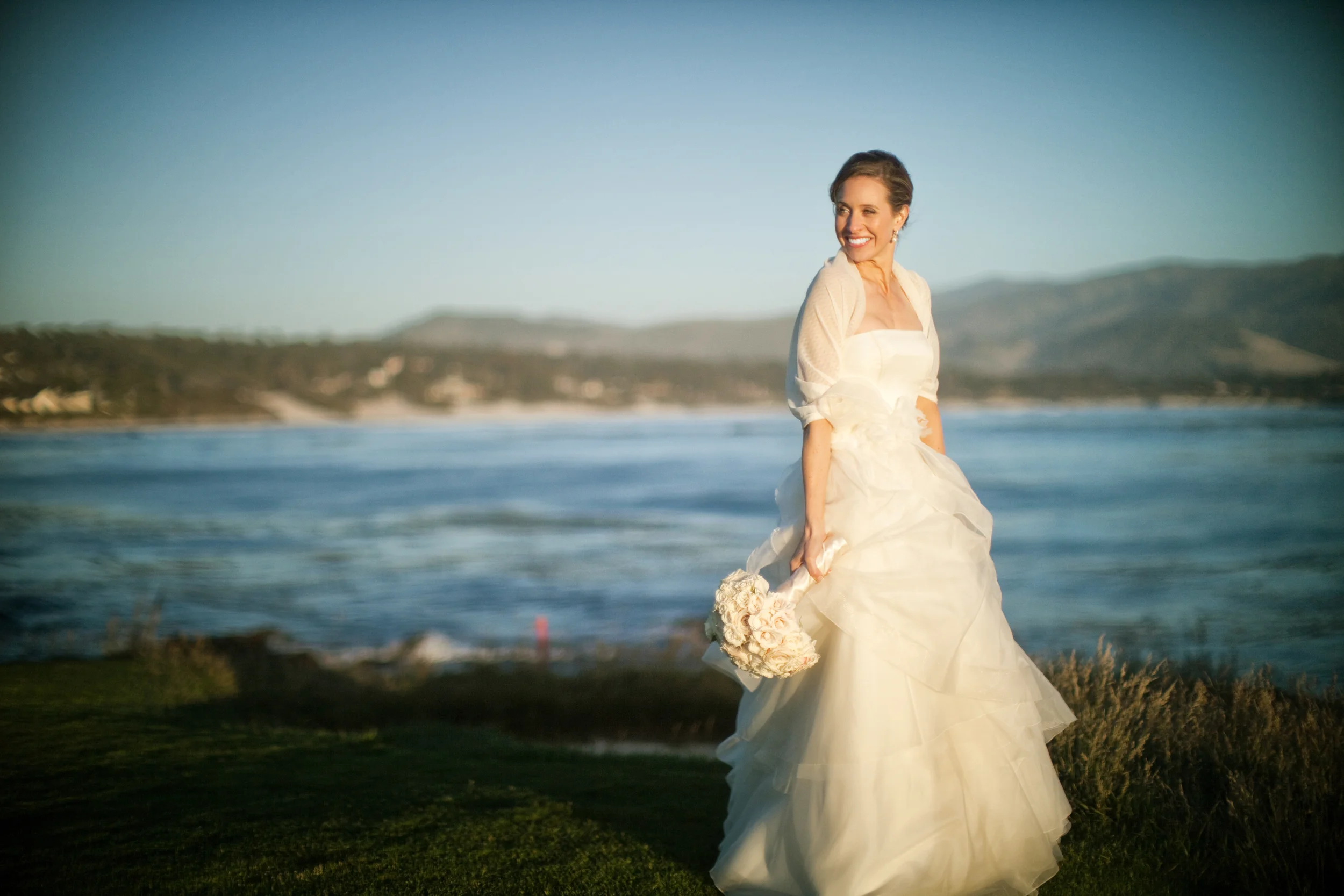 This was taken by the 7th hole in Pebble Beach. The reception was at the Beach and Tennis Club on a perfect day for a wedding.