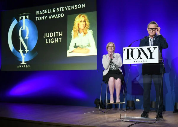 2019 TONY AWARDS ‘ISABELLE STEVENSON AWARD’ slide. American Theatre Wing President and CEO Heather Hitchens and The Broadway League Chairman Thomas Schumacher Photo credit: Marc J. Franklin