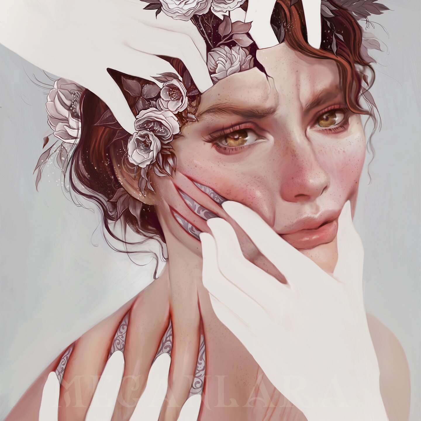 Reposting a crop of &quot;Process&quot; again because this is still the piece I'm most proud of so far. &lt;3 I'm looking to do more originals like this in the future, but I've been struggling with being creative with the weight of all this shitty an