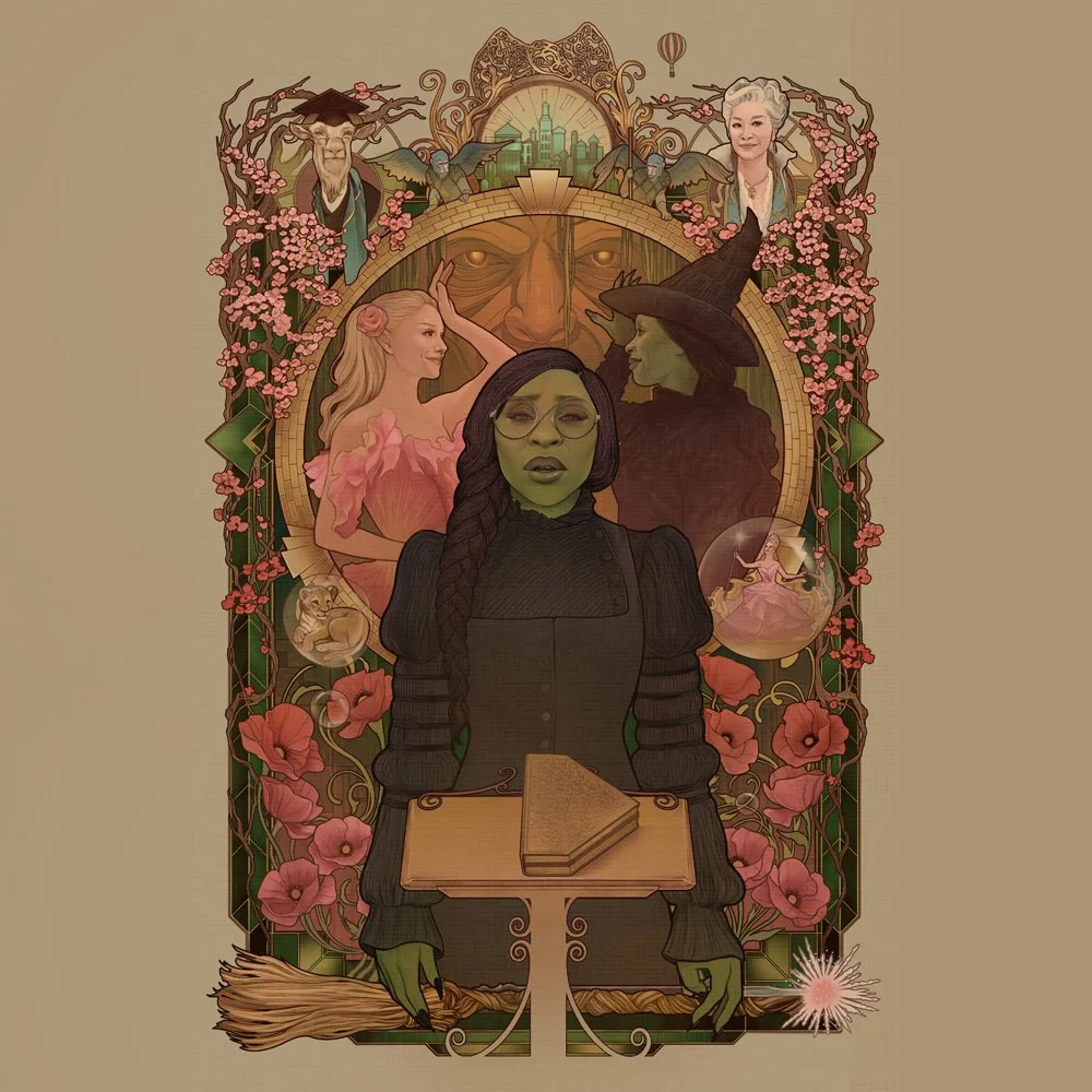 Dang y'all, not me having *two* new pieces this month :O 

See you at SDCC (AA table CC-19) and GenCon (art show table 34) very soon (and DragonCon, Rose City &amp; NYCC)

I'm already exhausted lol

#wicked #forgood #sdcc #gencon