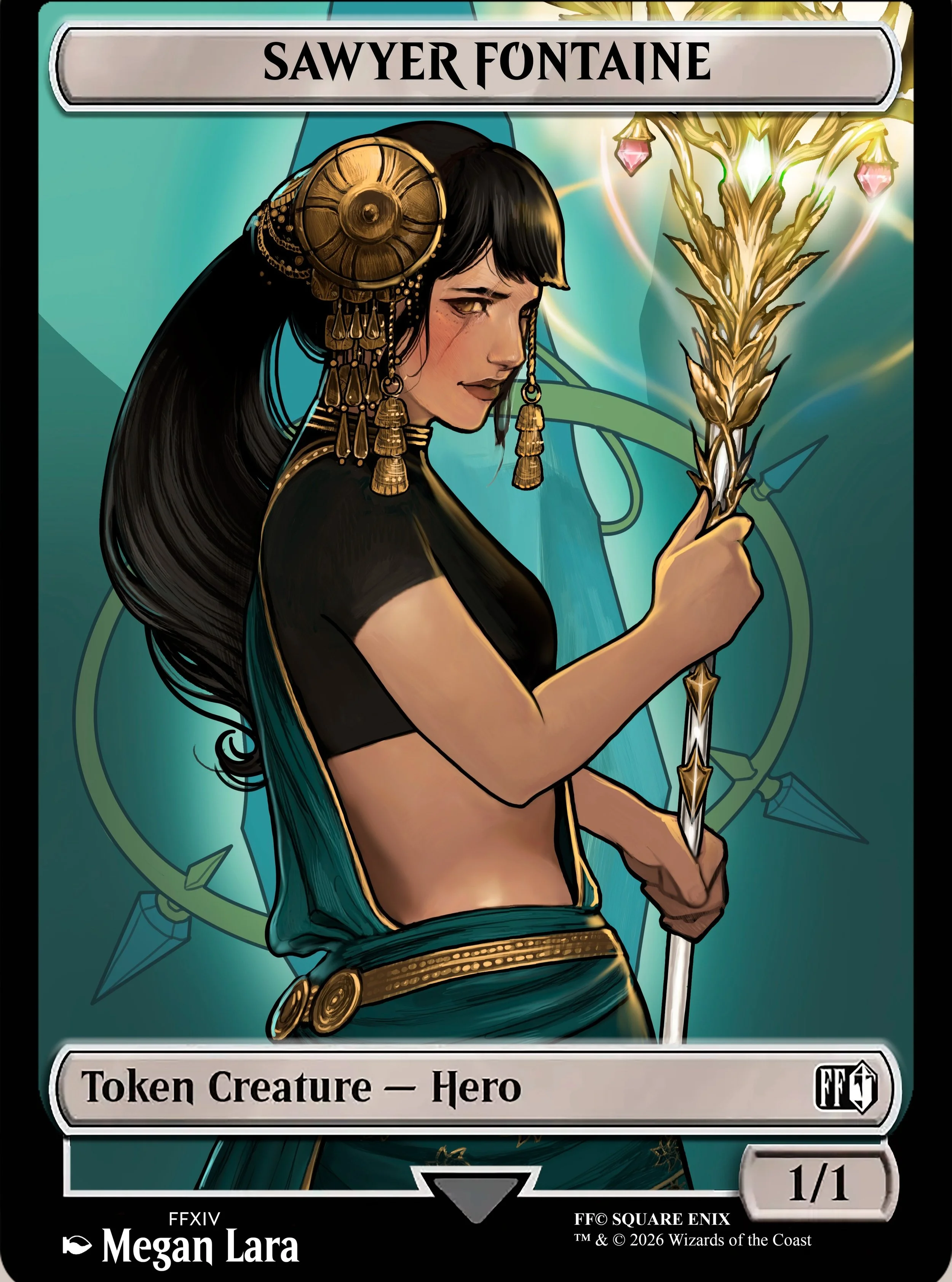 token I painted of my FFXIV character for the FFXIV meetup at DragonCon! Will be doing one for Stef's character too. Thanks to @mad_brake for letting me know about this--such a cool idea!!