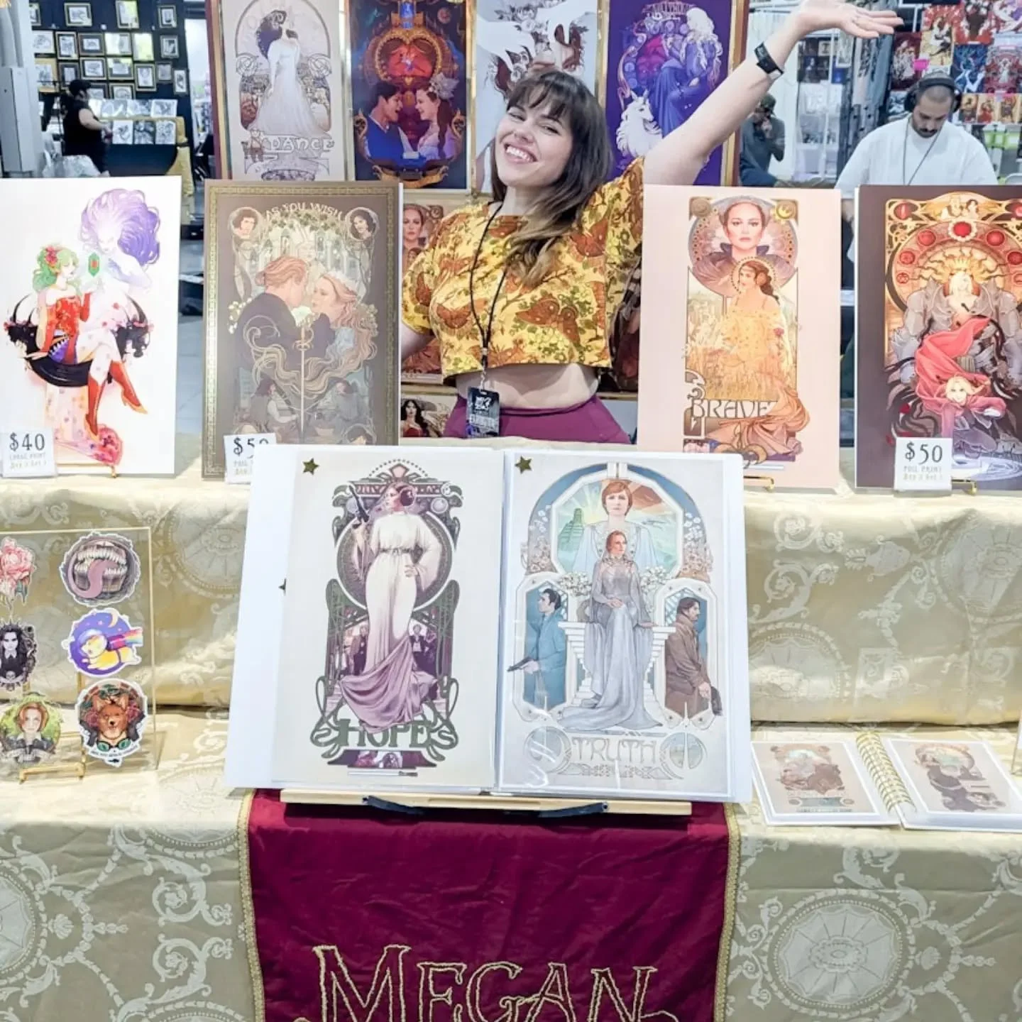 At @fanxsaltlake artist alley table a534! First time here and already having a blast. Got some new foil Padme prints too! Come see me!
