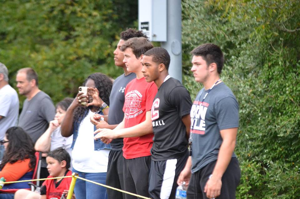  Coatesville players supporting the CKR teams during a game this season. 