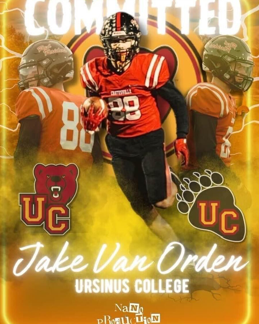 Congratulations to #88, Jake VanOrden, on his commitment to continue his academic and athletic career at Ursinus College.
GO Grizzly Bears!
@ursinus_football