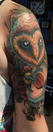 Owl tattoo by Anthony Filo