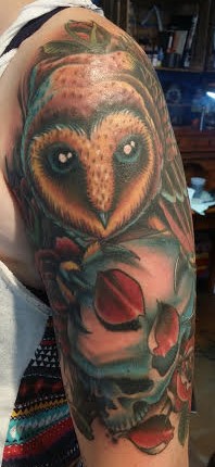 Owl tattoo by Anthony Filo