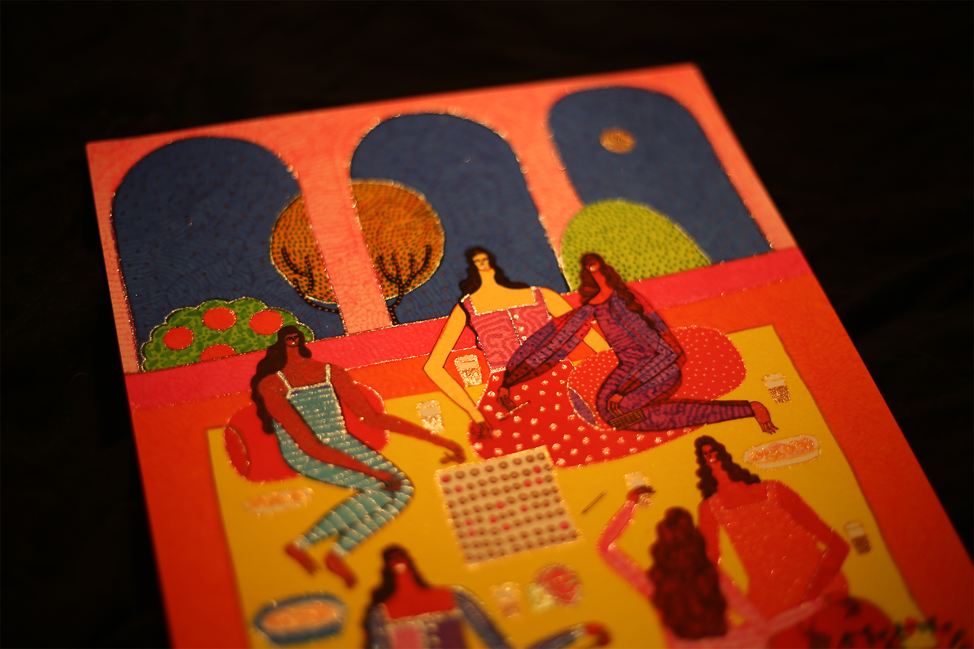 Women playing Tambola after work on the streets of Mumbai 