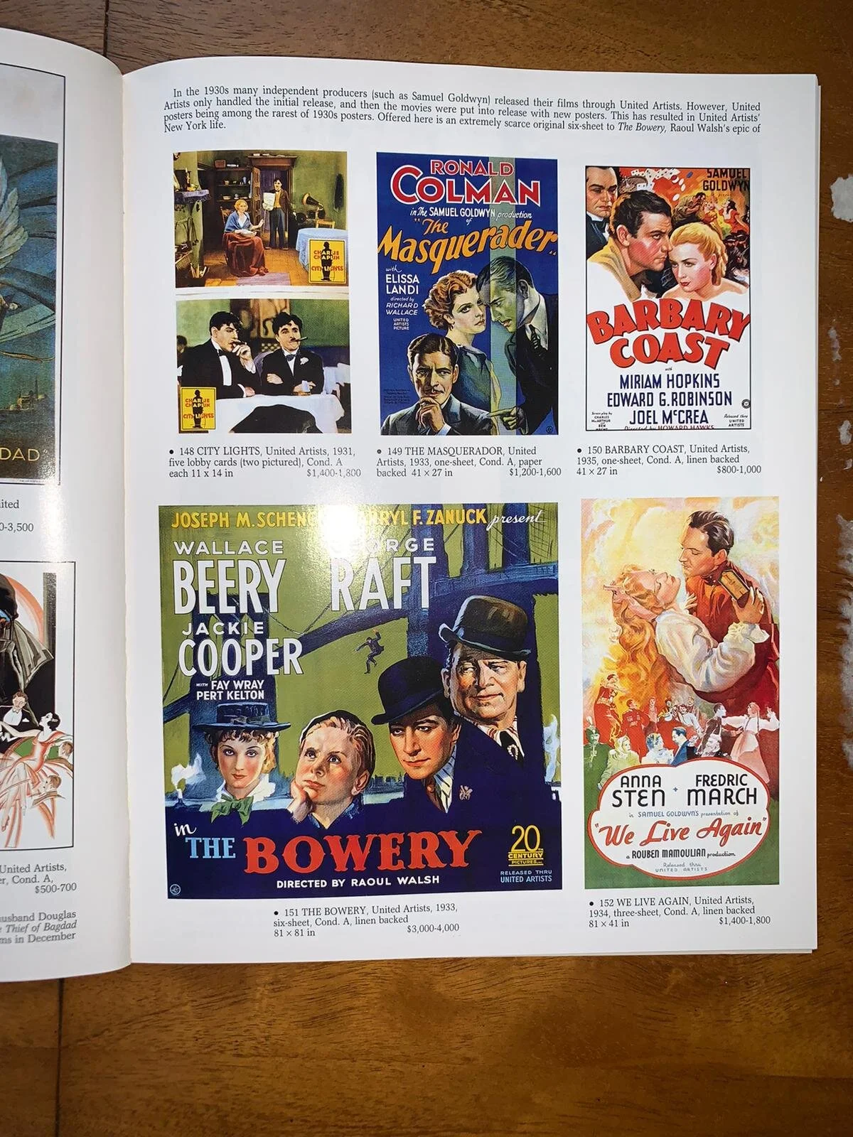 Old Hollywood posters catalog