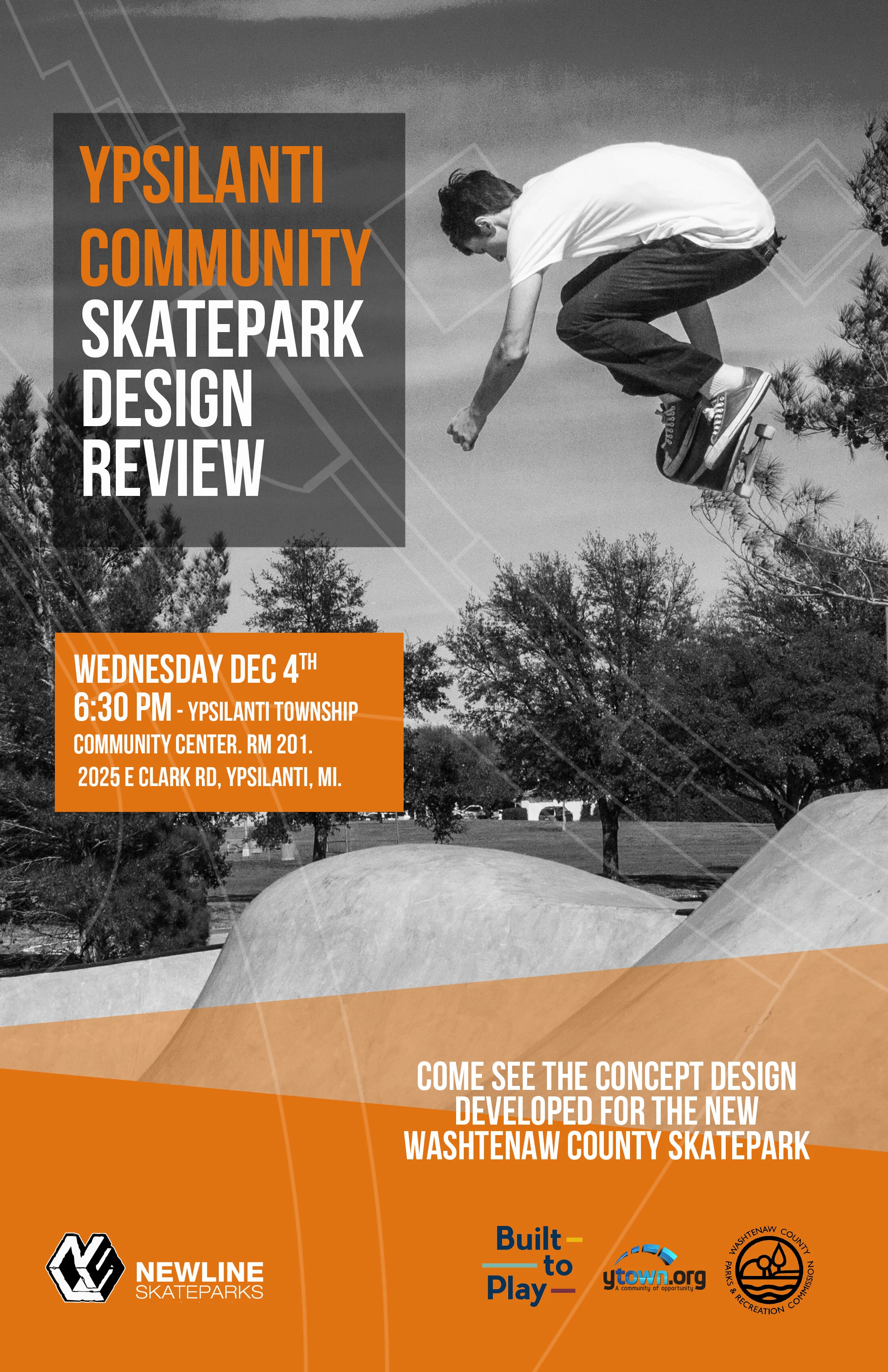 Ypsilanti, MI Skatepark Public Design Review Meeting Wed. 12/4/2019