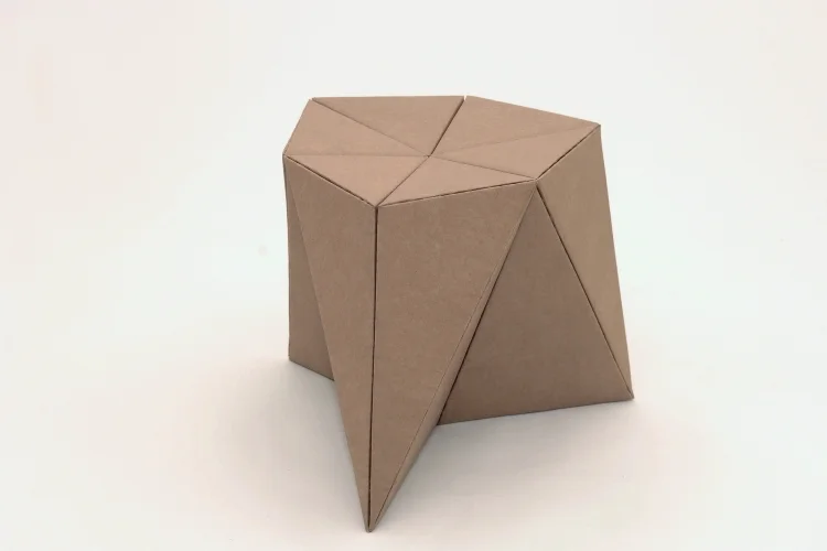   Cardboard stool by Foldschool, download free pattern at  foldschool.com .  