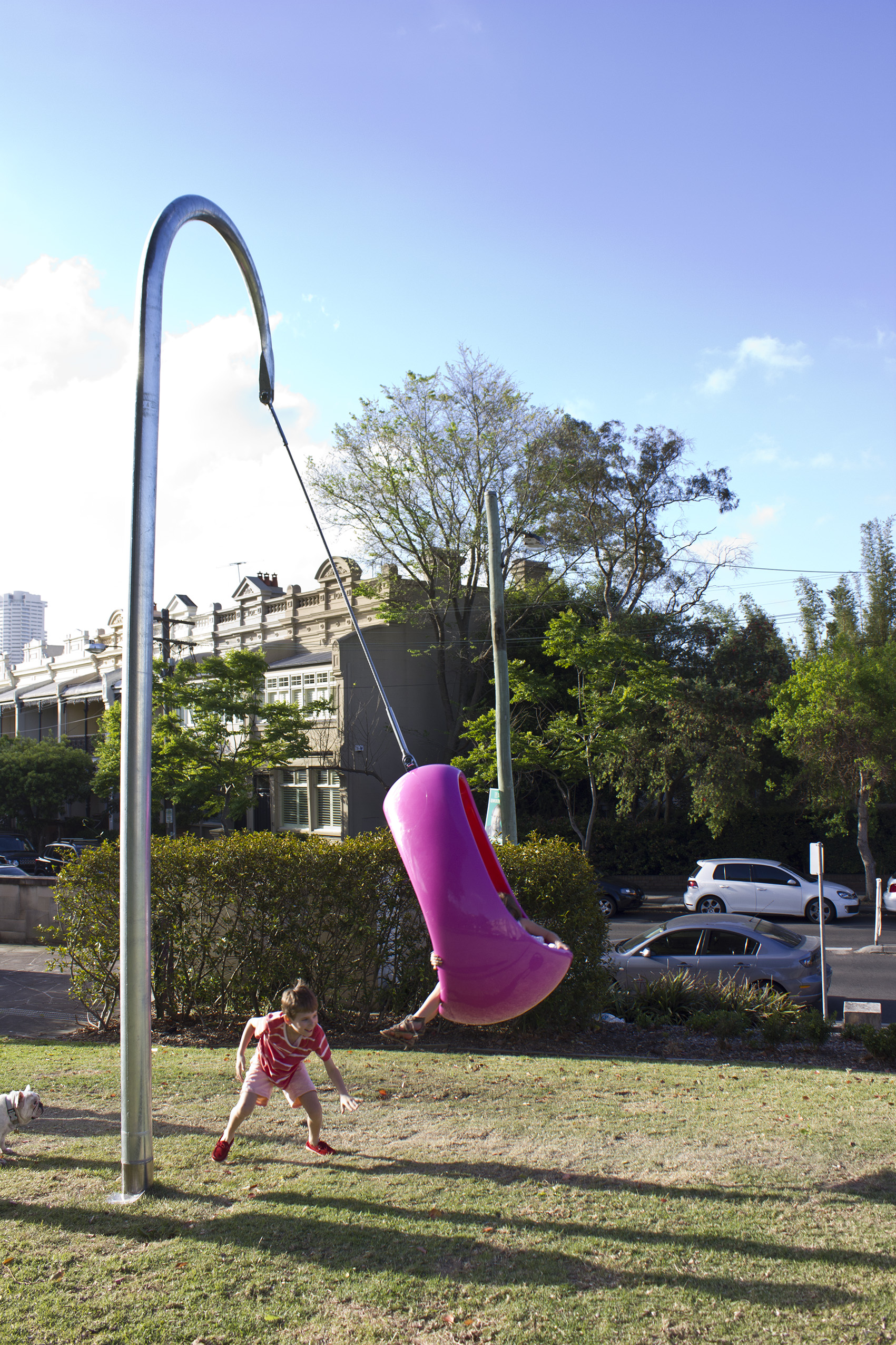 Mikala Dwyer, Egg Swing, 2012, Royal Hospital for Women Park, Paddington (Commissioned by Woollahra Council), Sydney