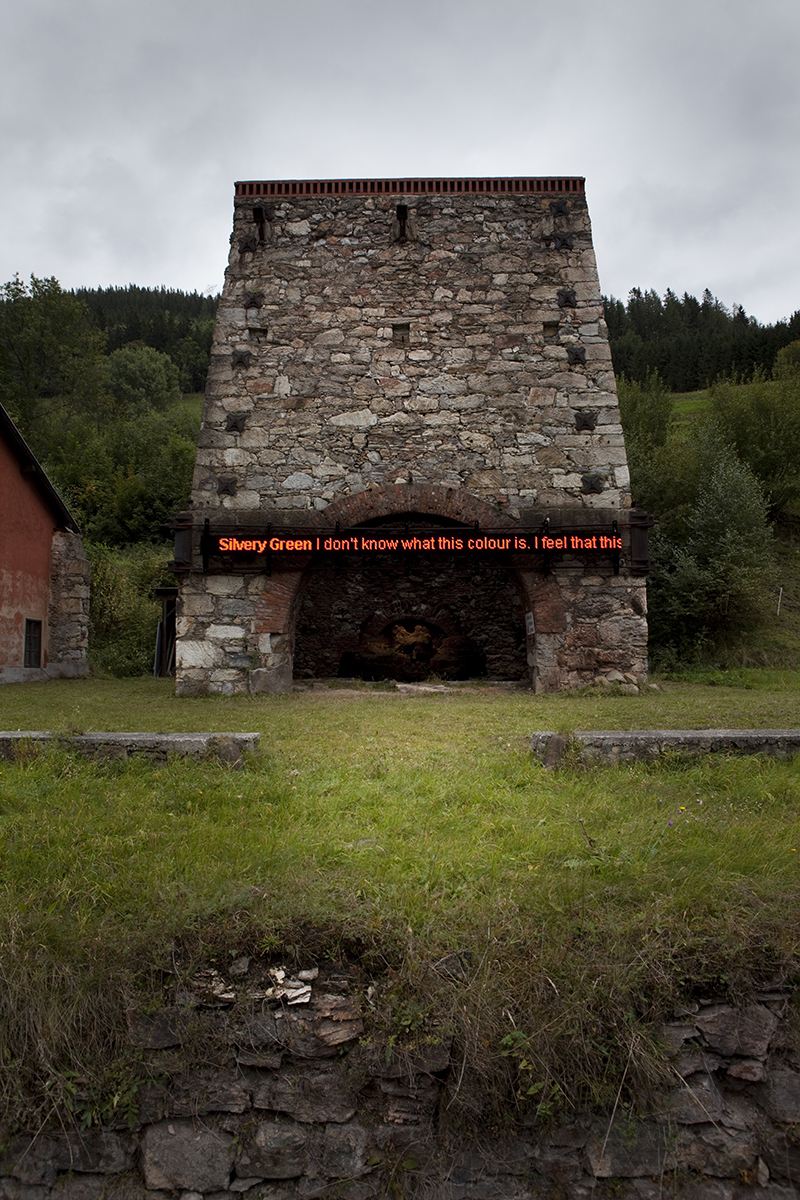 Mikala Dwyer, Saint Jude’s Leftovers (Your Thoughts in Lights), 2015, Stierischer Herbst Festival, Vordernberg, Austria