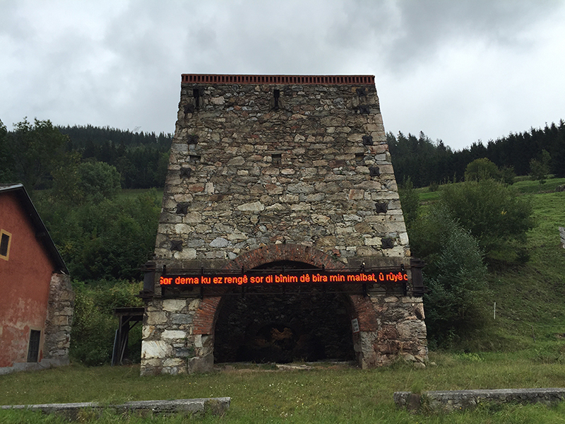 Mikala Dwyer, Saint Jude’s Leftovers (Your Thoughts in Lights), 2015, Stierischer Herbst Festival, Vordernberg, Austria