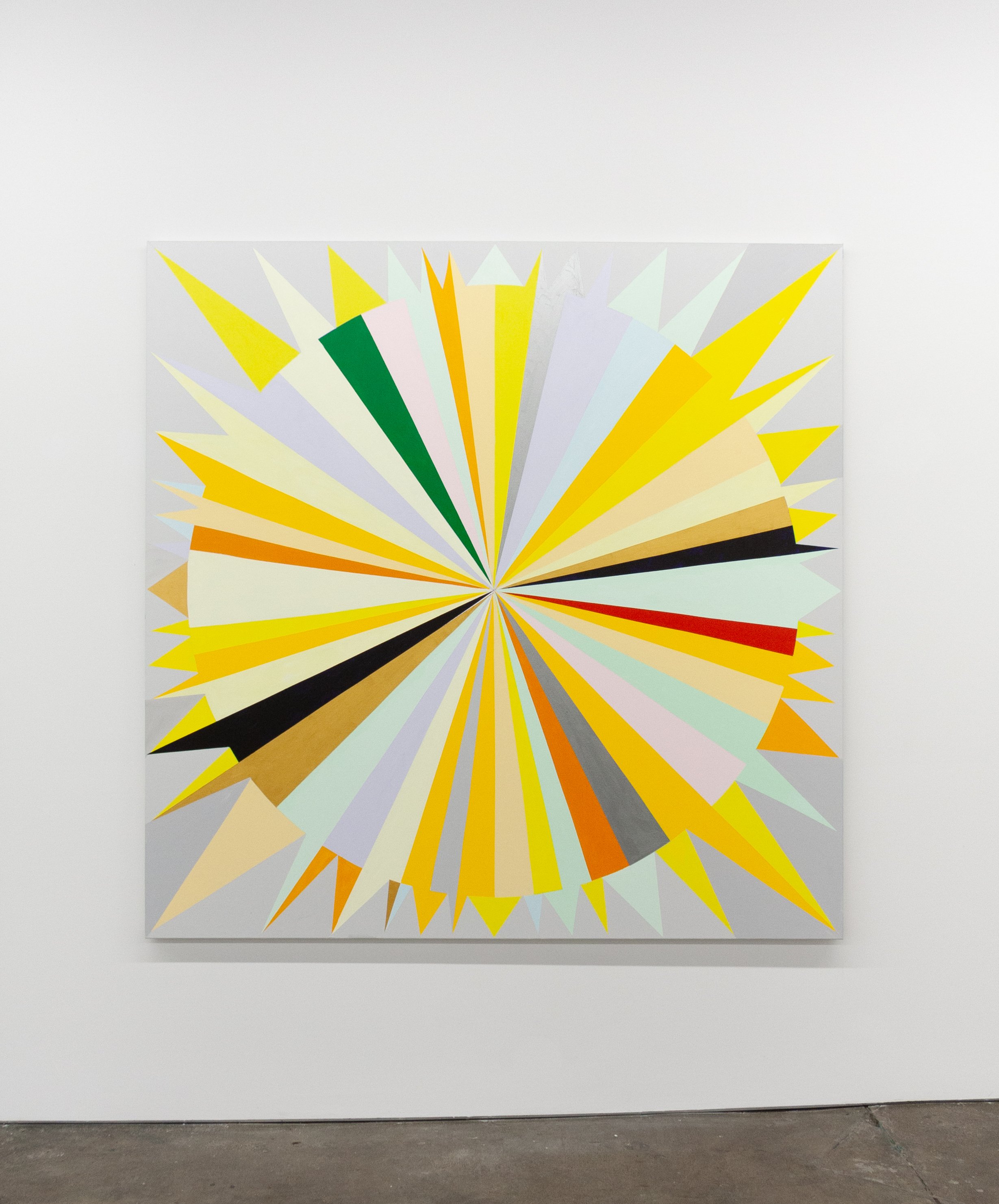 Mikala Dwyer, A Sun, 2022, acrylic on canvas, 183 x 183 cm | A Sun, A Flower, A Bee, 1301SW, Melbourne
