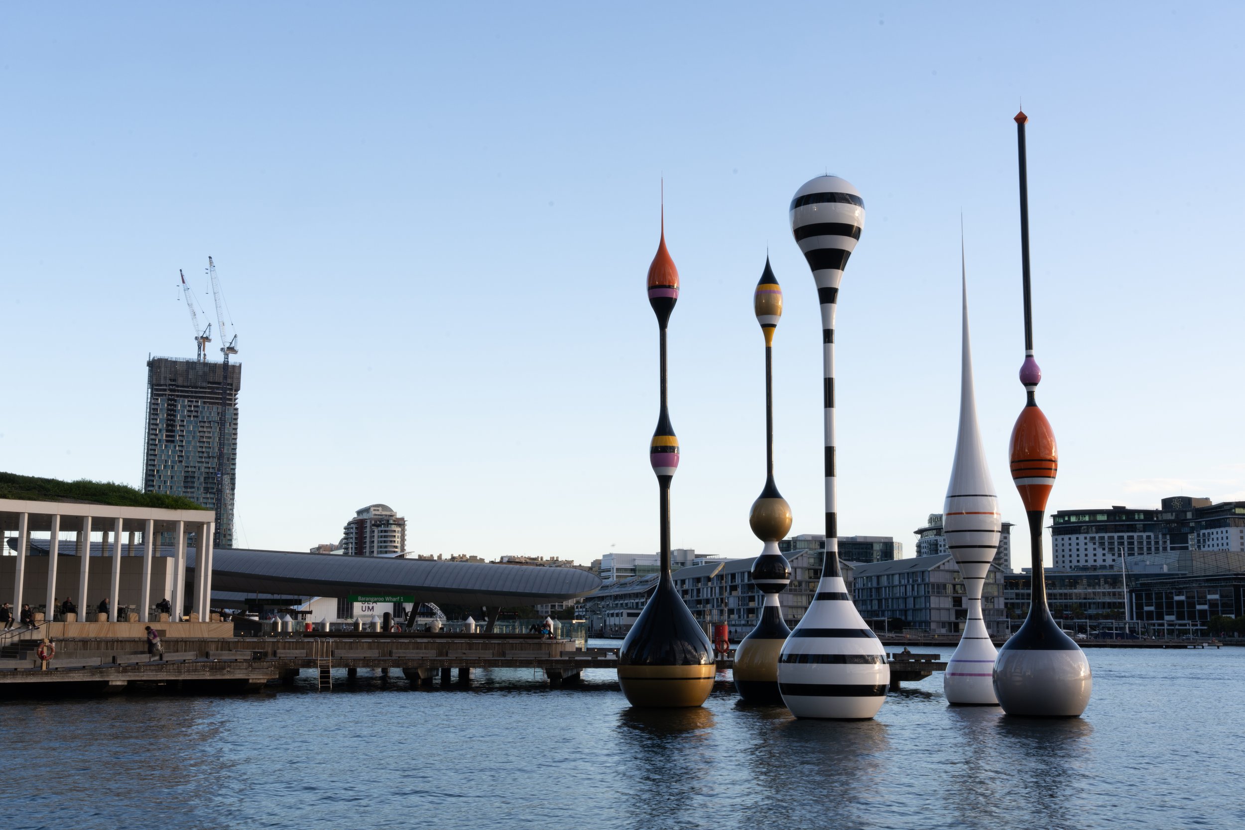 Mikala Dwyer, Monuments for Fishes, carbon fibre, fibreglass and steel, variable dimensions